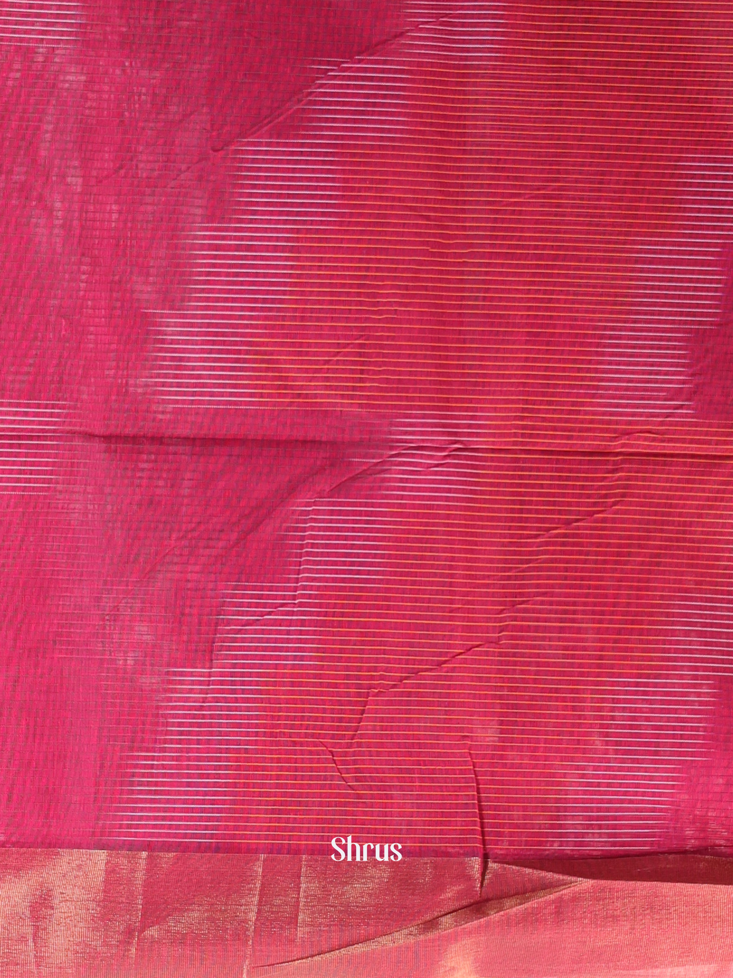 Maroon - Ikkat Kora Saree - Shop on Shrus.com