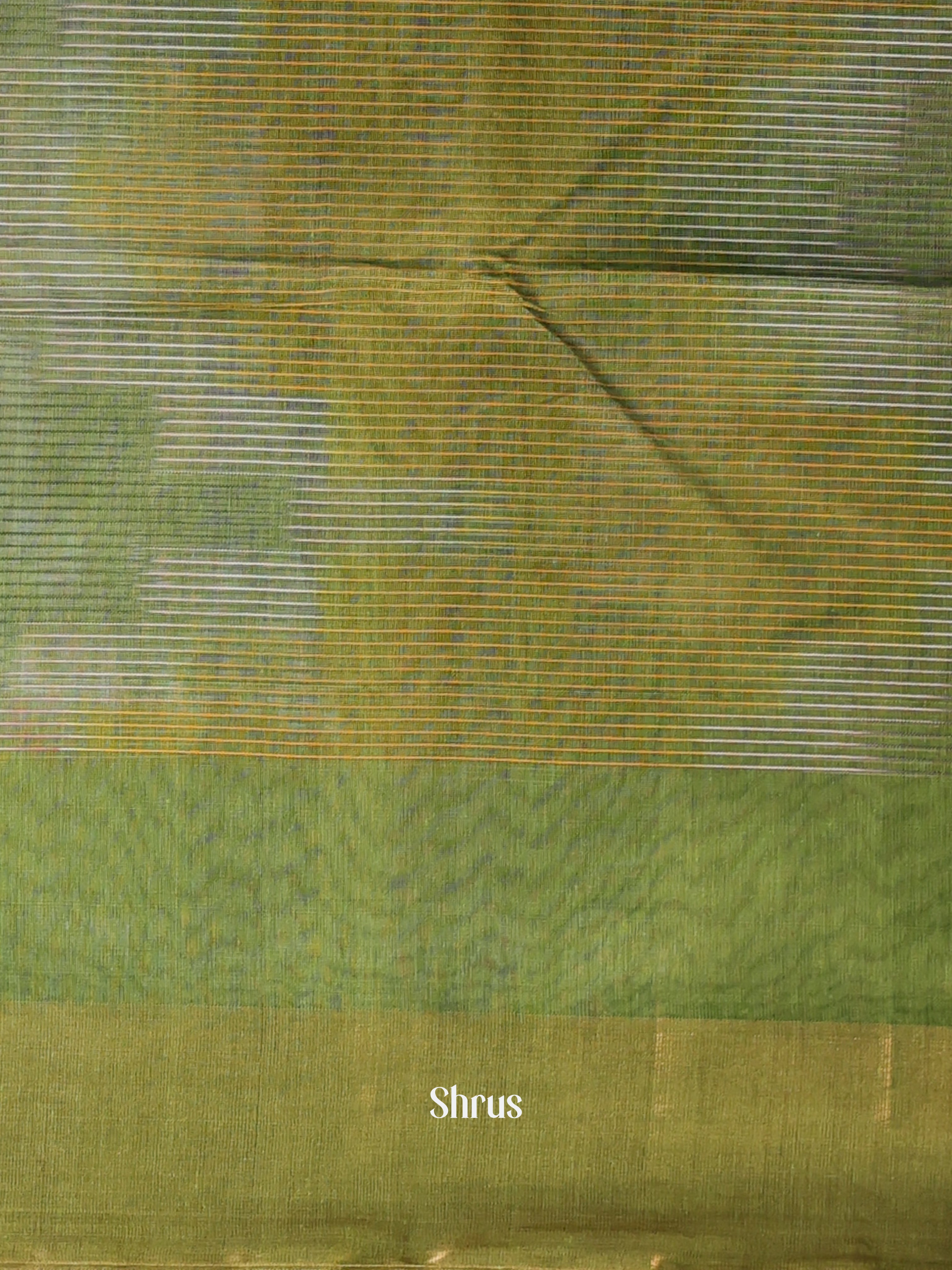 Green - Ikkat Kora Saree - Shop on Shrus.com