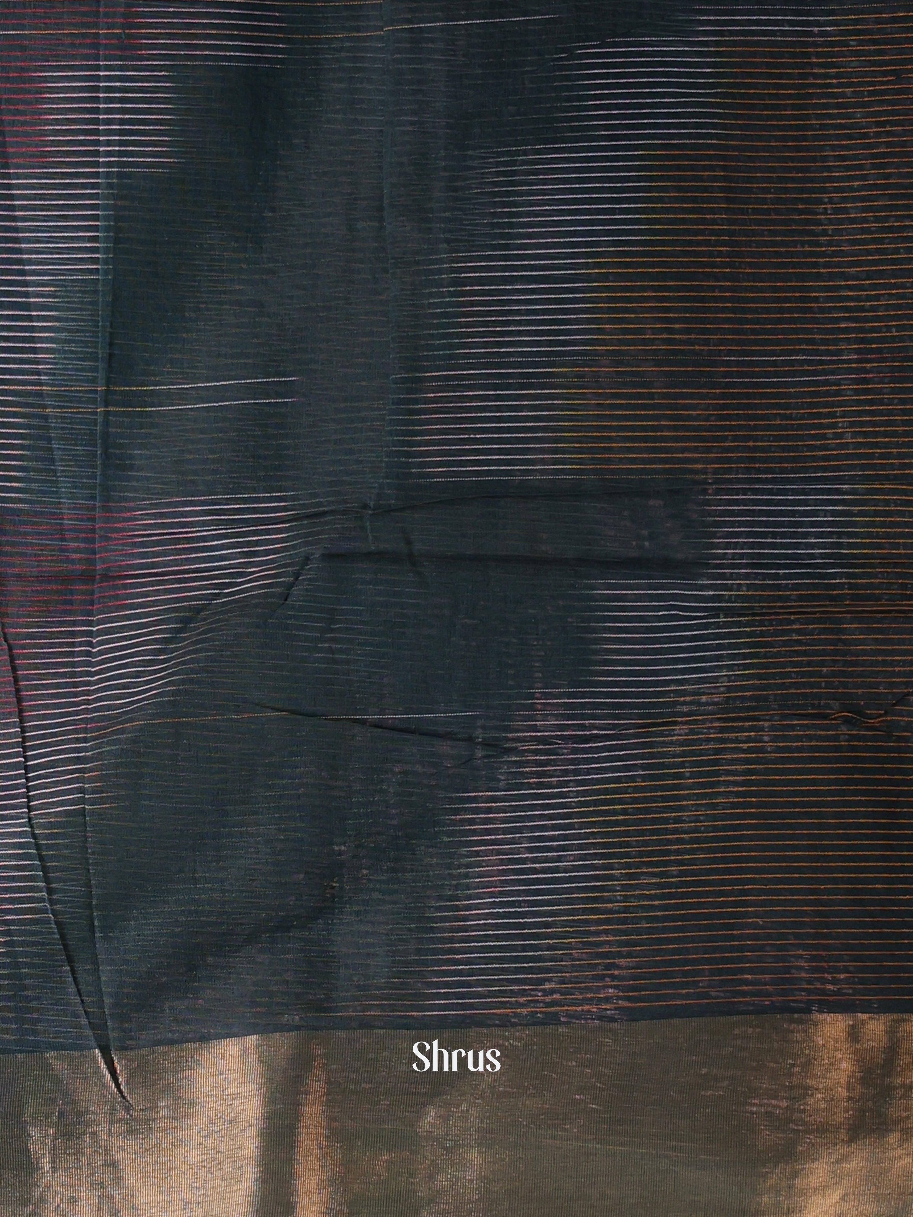 Dark Green & Brown - Ikkat Kora Saree - Shop on Shrus.com