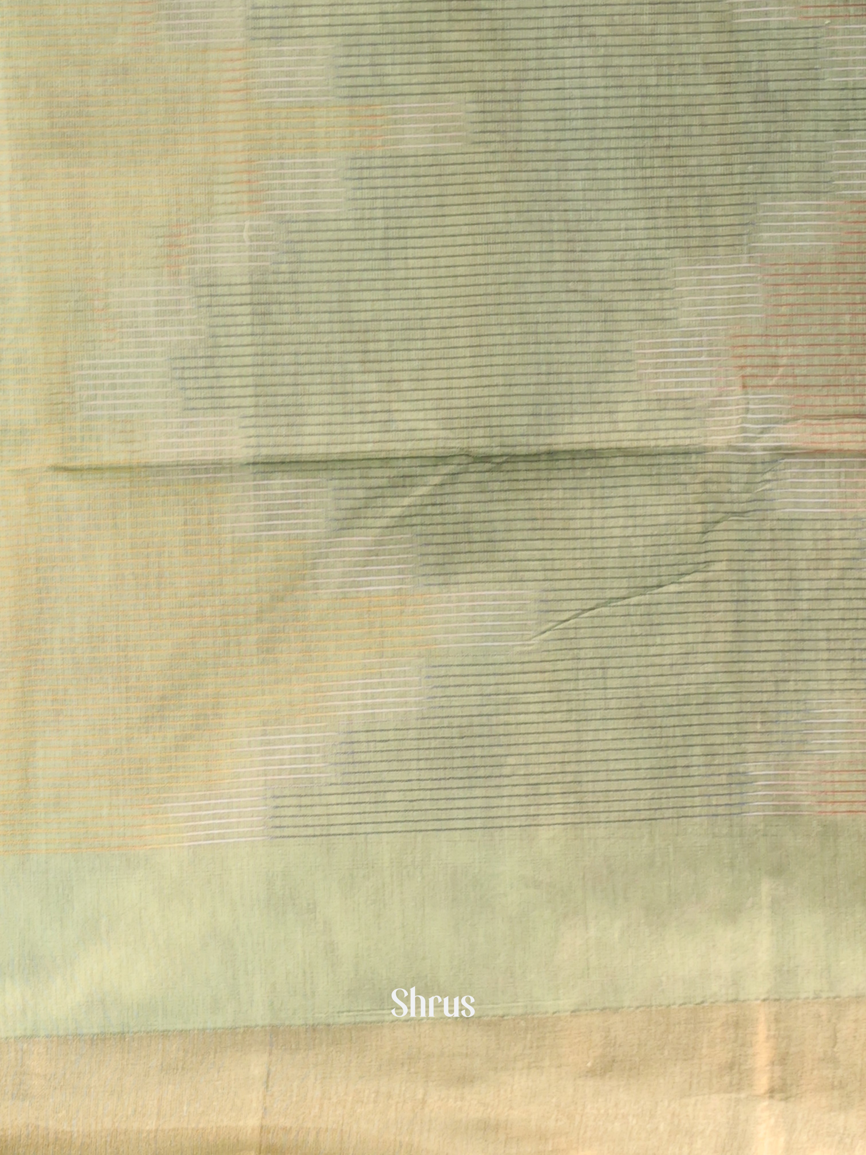 Lite Green - Ikkat Kora Saree - Shop on Shrus.com