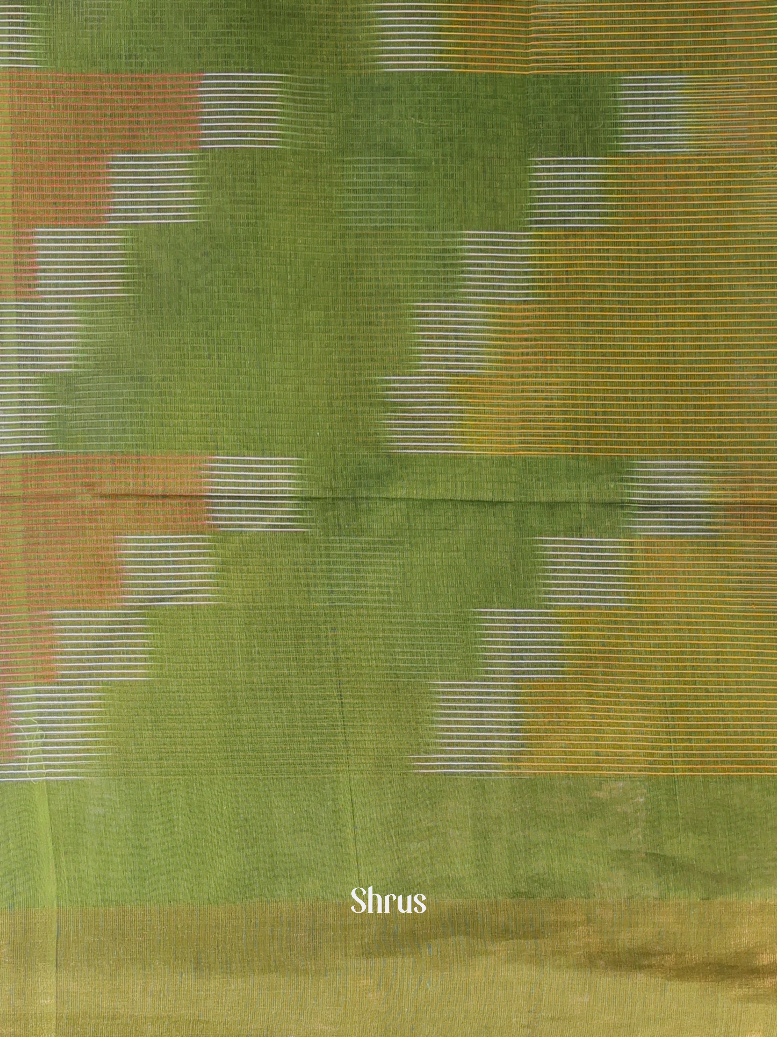Green - Ikkat Kora Saree - Shop on Shrus.com
