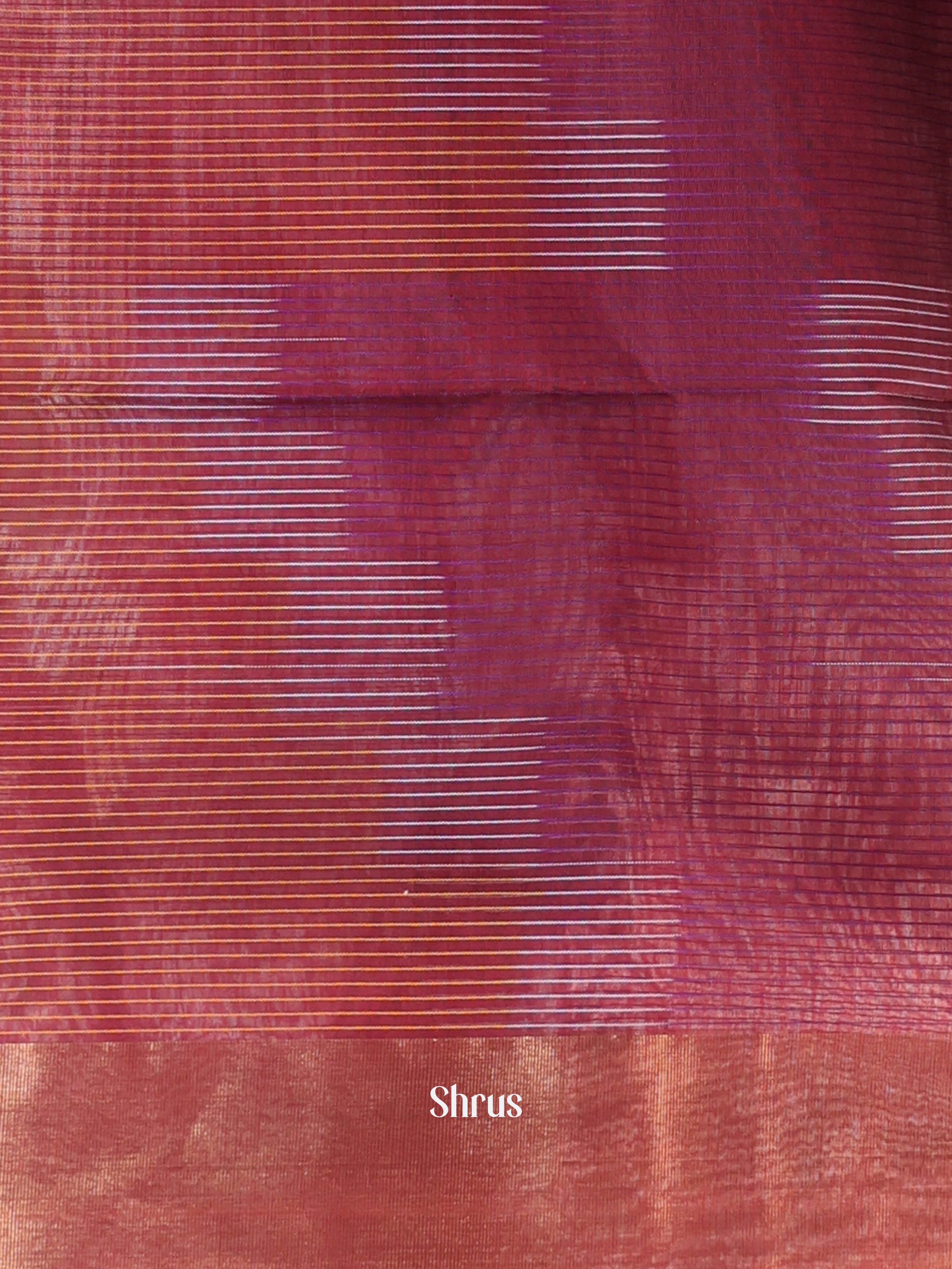 Maroon & Brown - Ikkat Kora Saree - Shop on Shrus.com