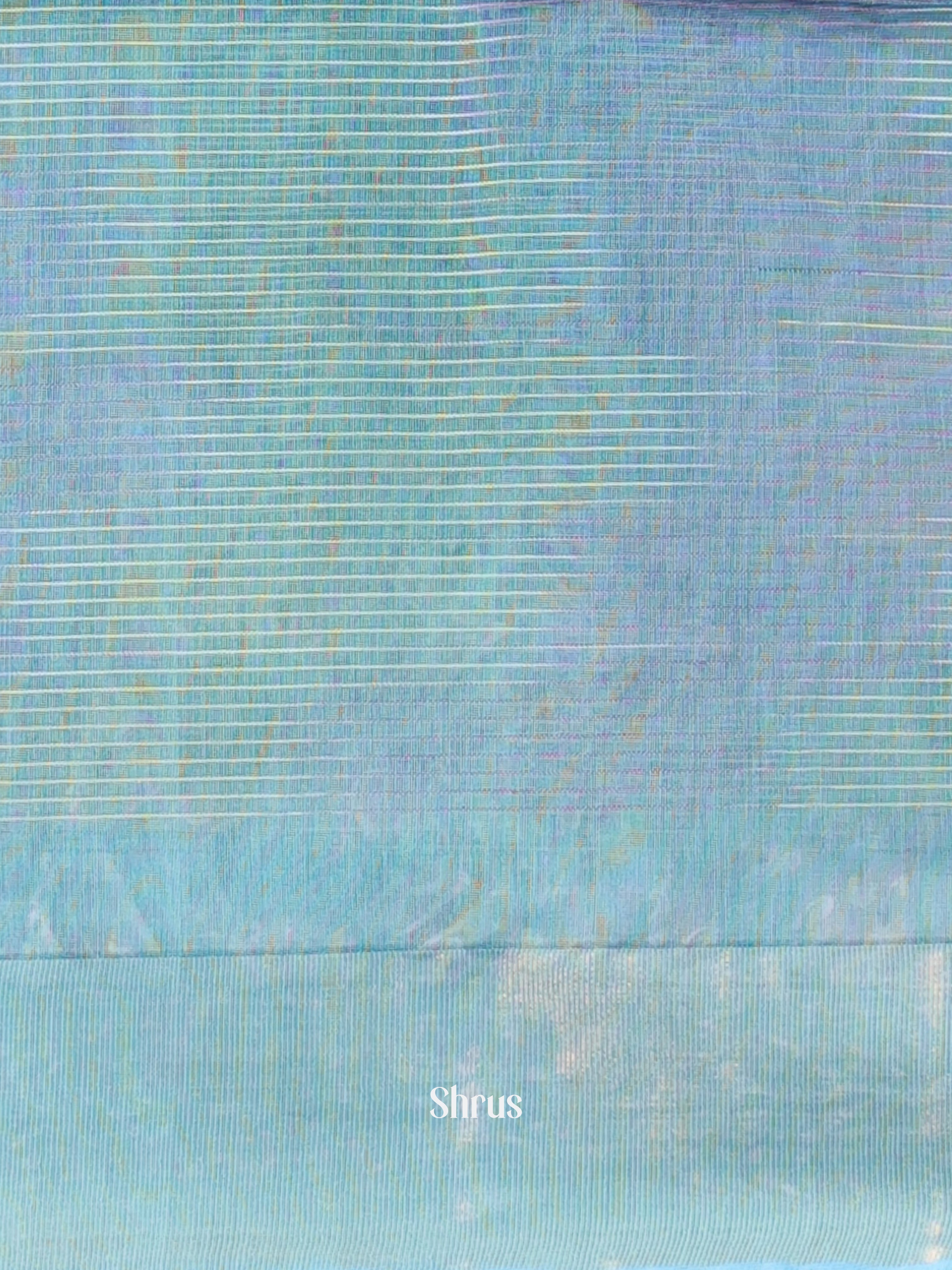 Blue - Ikkat Kora Saree - Shop on Shrus.com