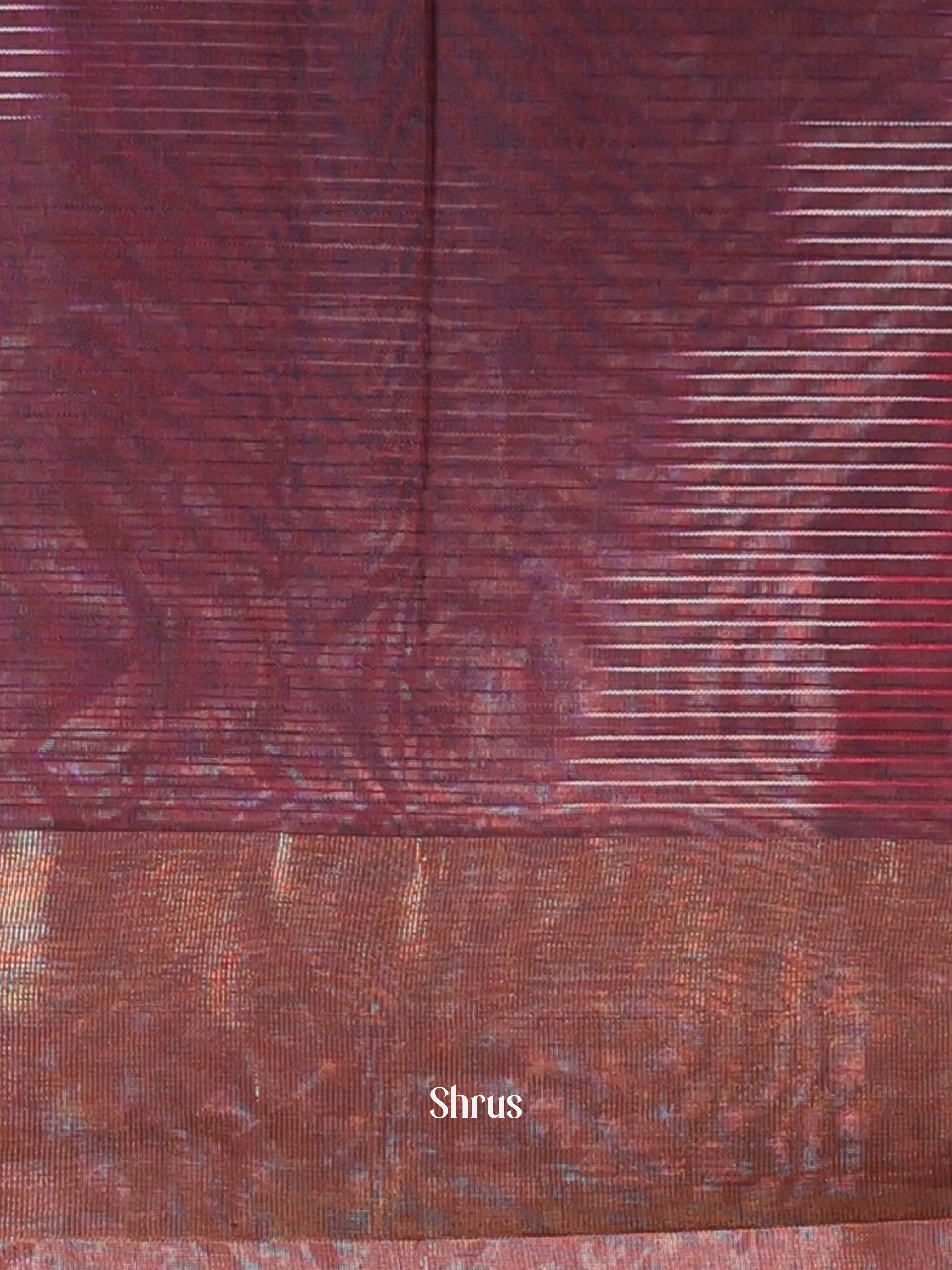 Brown - Ikkat Kora Saree - Shop on Shrus.com