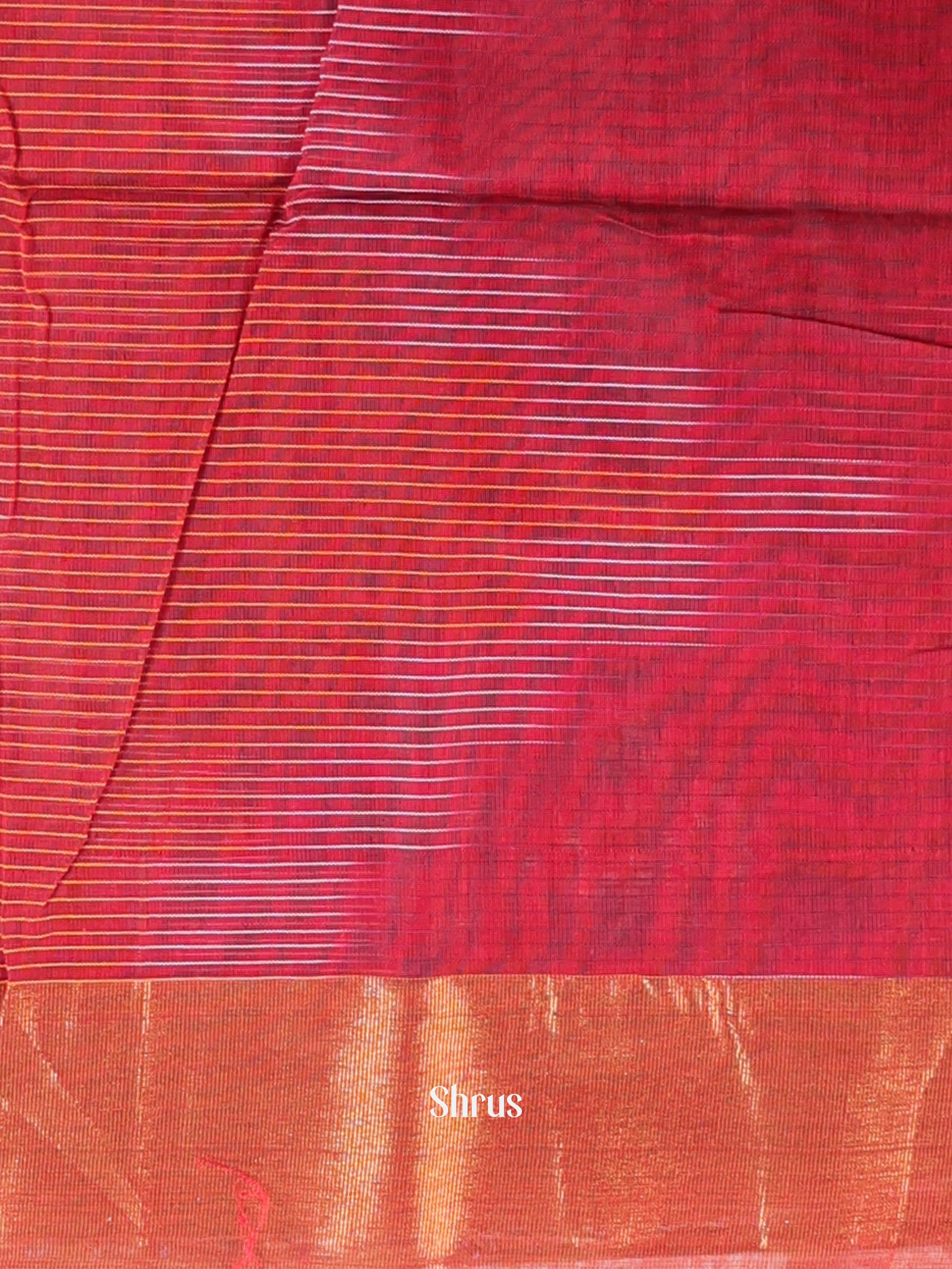 Maroon - Ikkat Kora Saree - Shop on Shrus.com