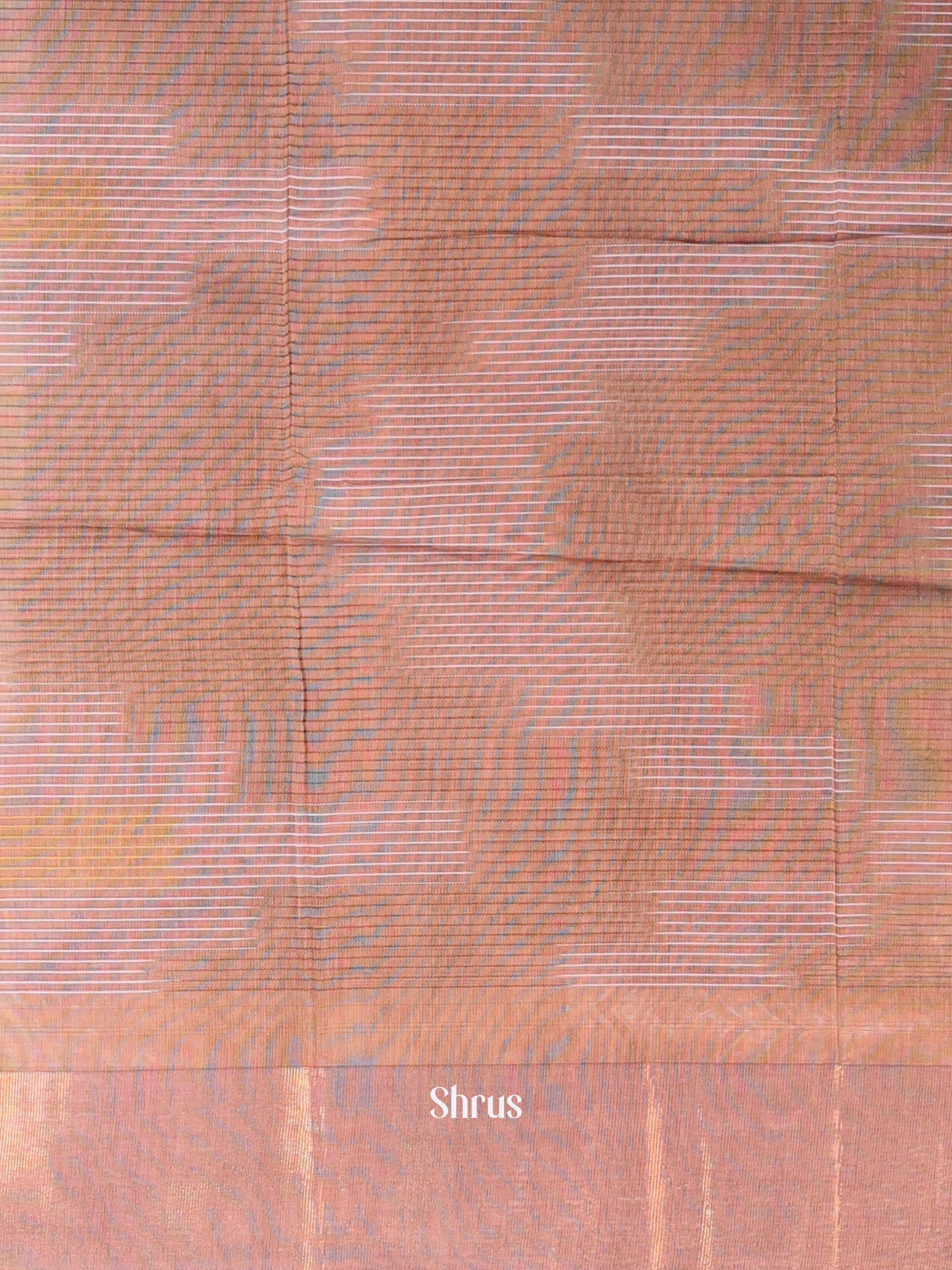 Lite Brown - Ikkat Kora Saree - Shop on Shrus.com
