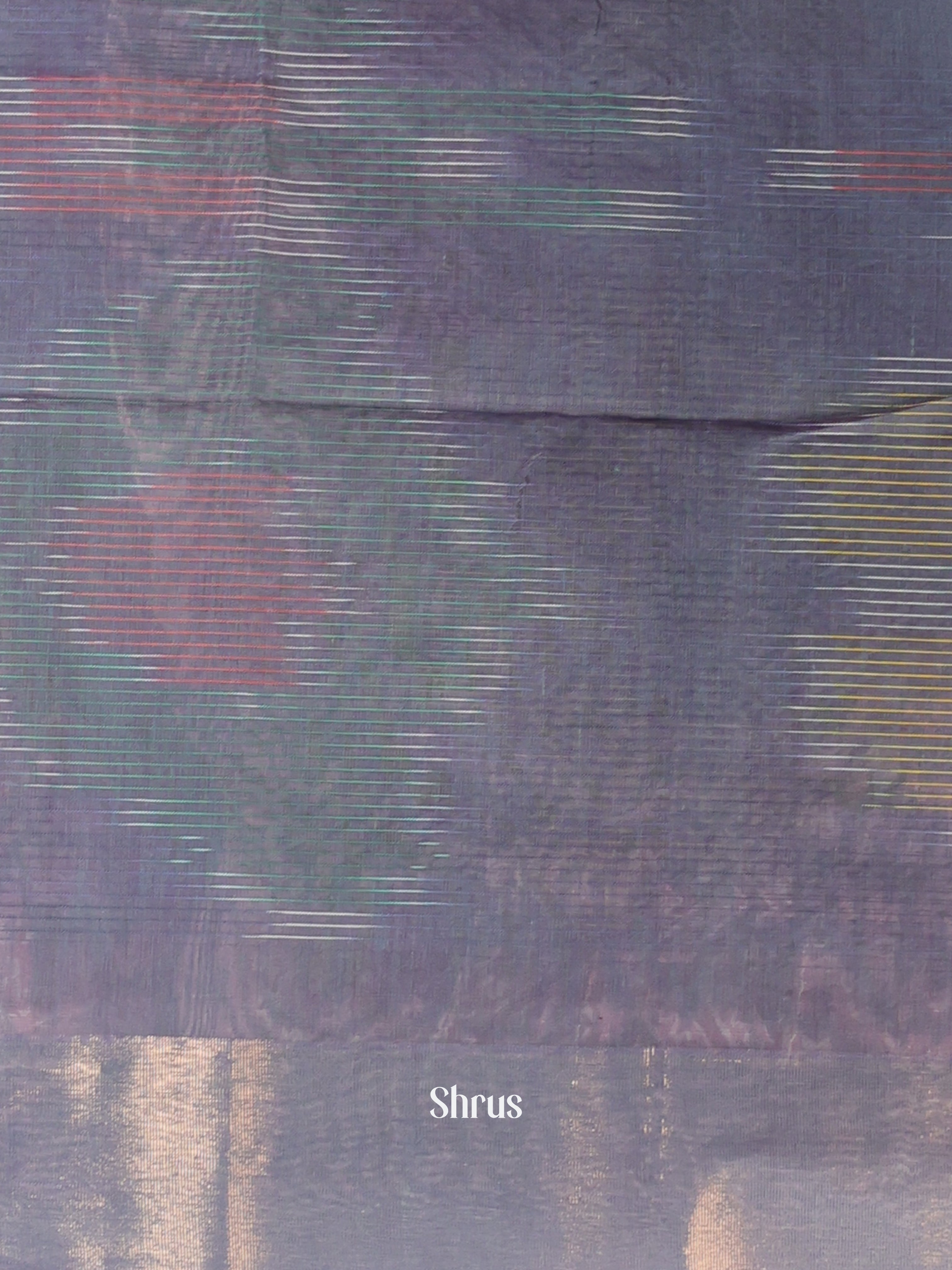 Purple & Green - Ikkat Kora Saree - Shop on Shrus.com