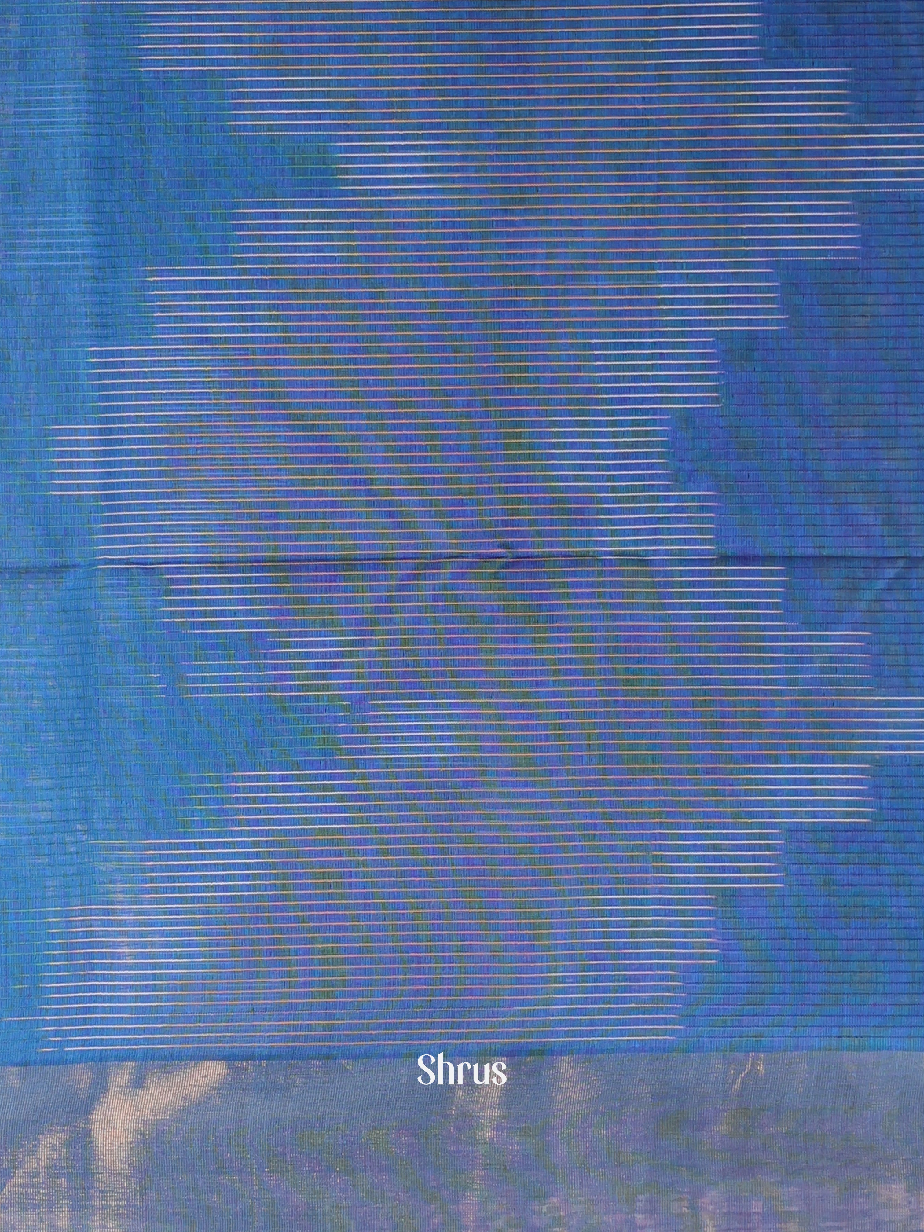 Blue - Ikkat Kora Saree - Shop on Shrus.com