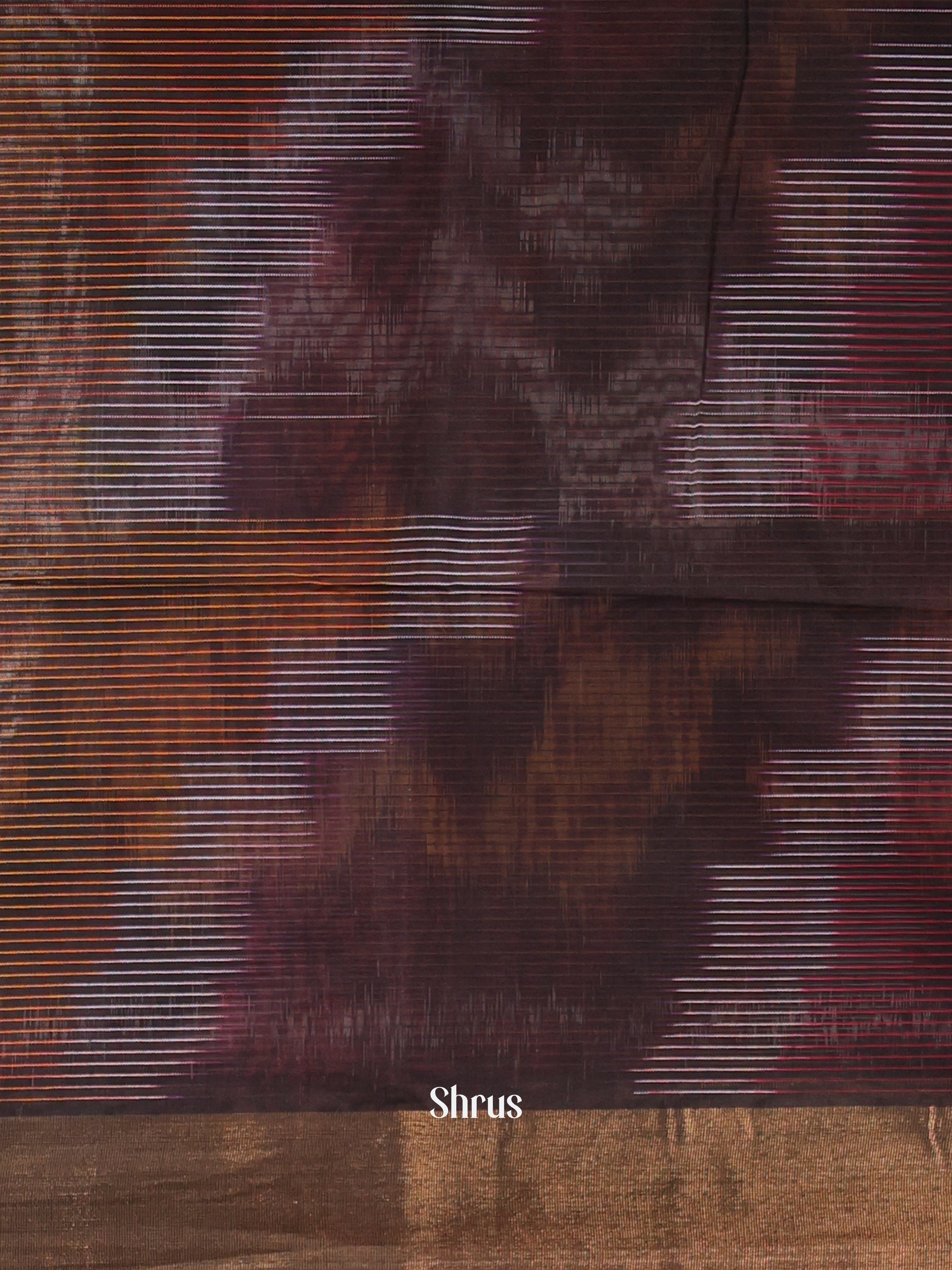 Pink & Brown - Ikkat Kora Saree - Shop on Shrus.com