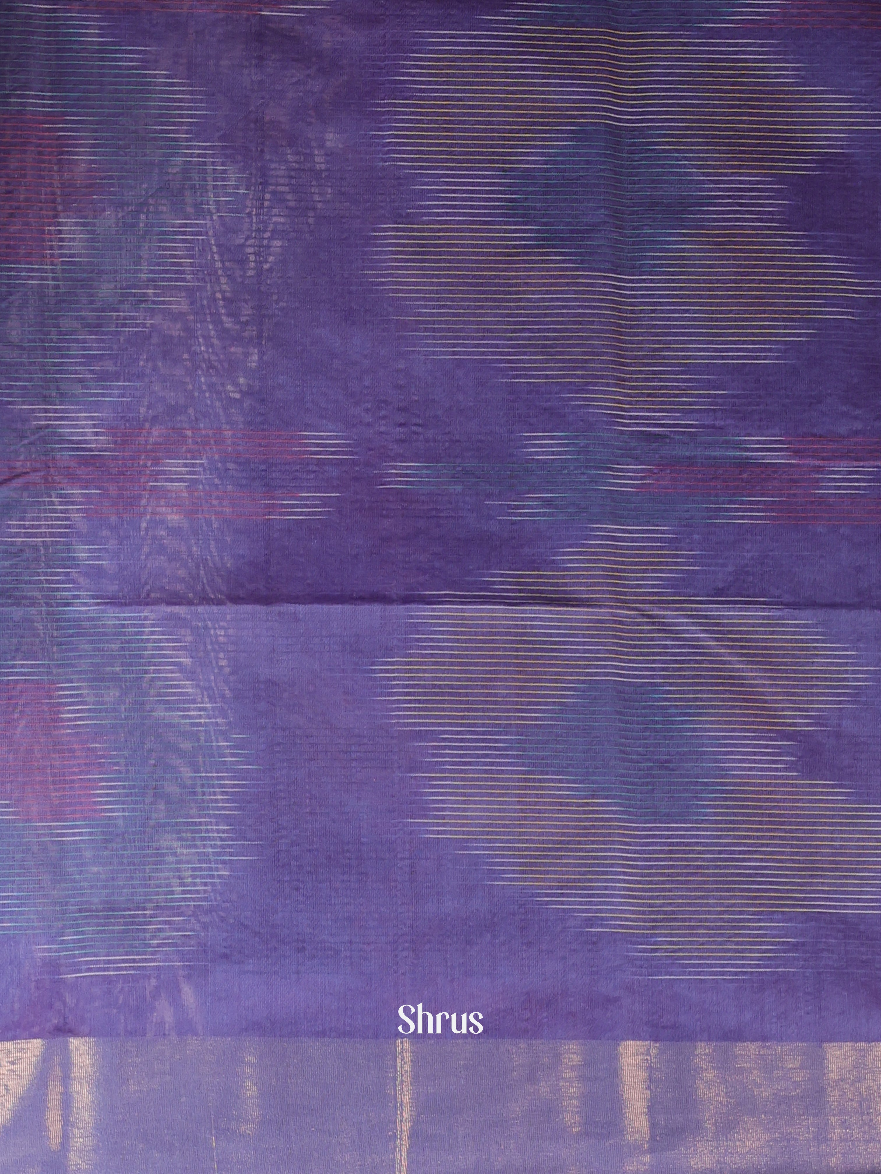 Purple - Ikkat Kora Saree - Shop on Shrus.com