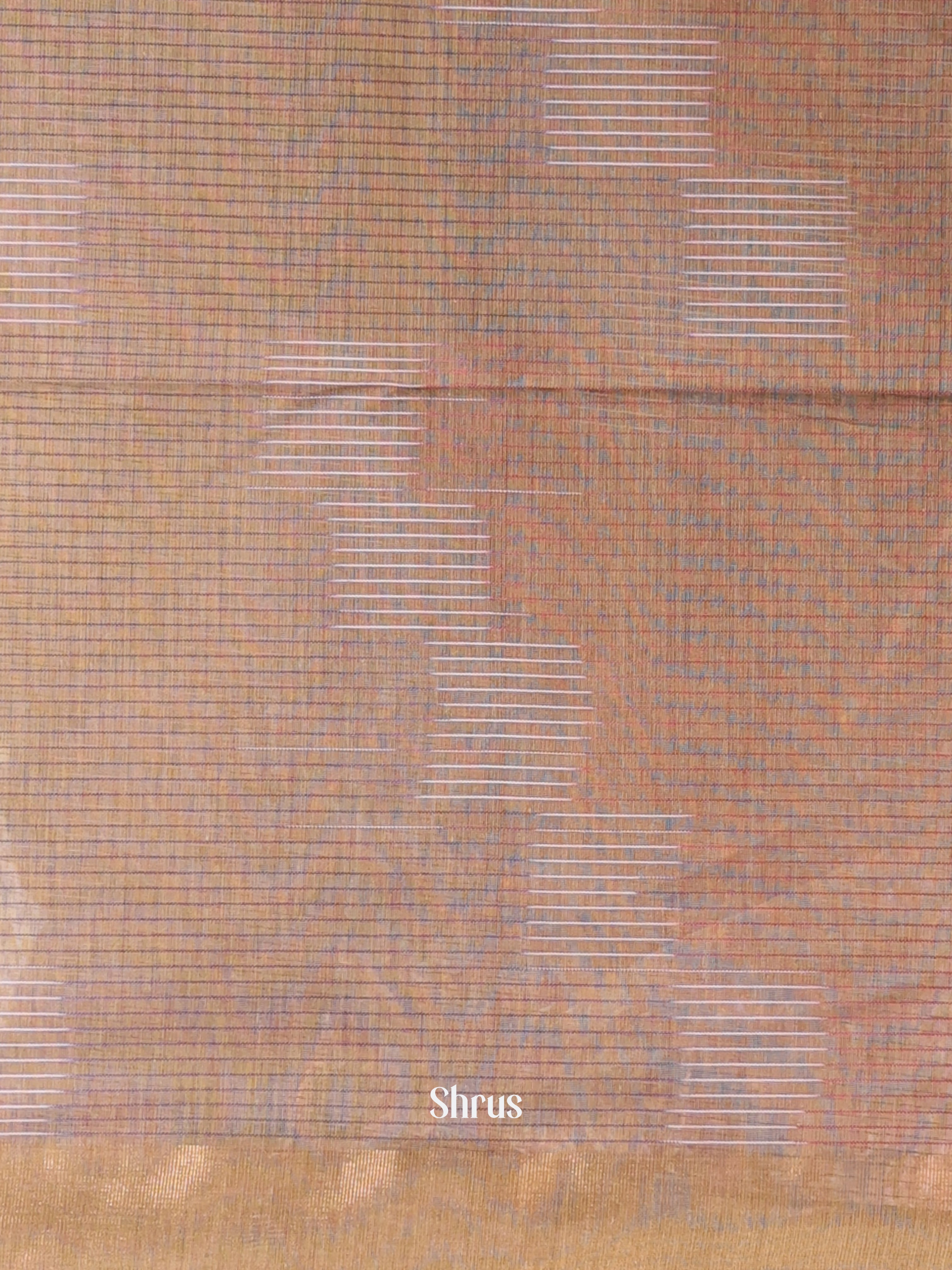 Grey & Brown - Ikkat Kora Saree - Shop on Shrus.com