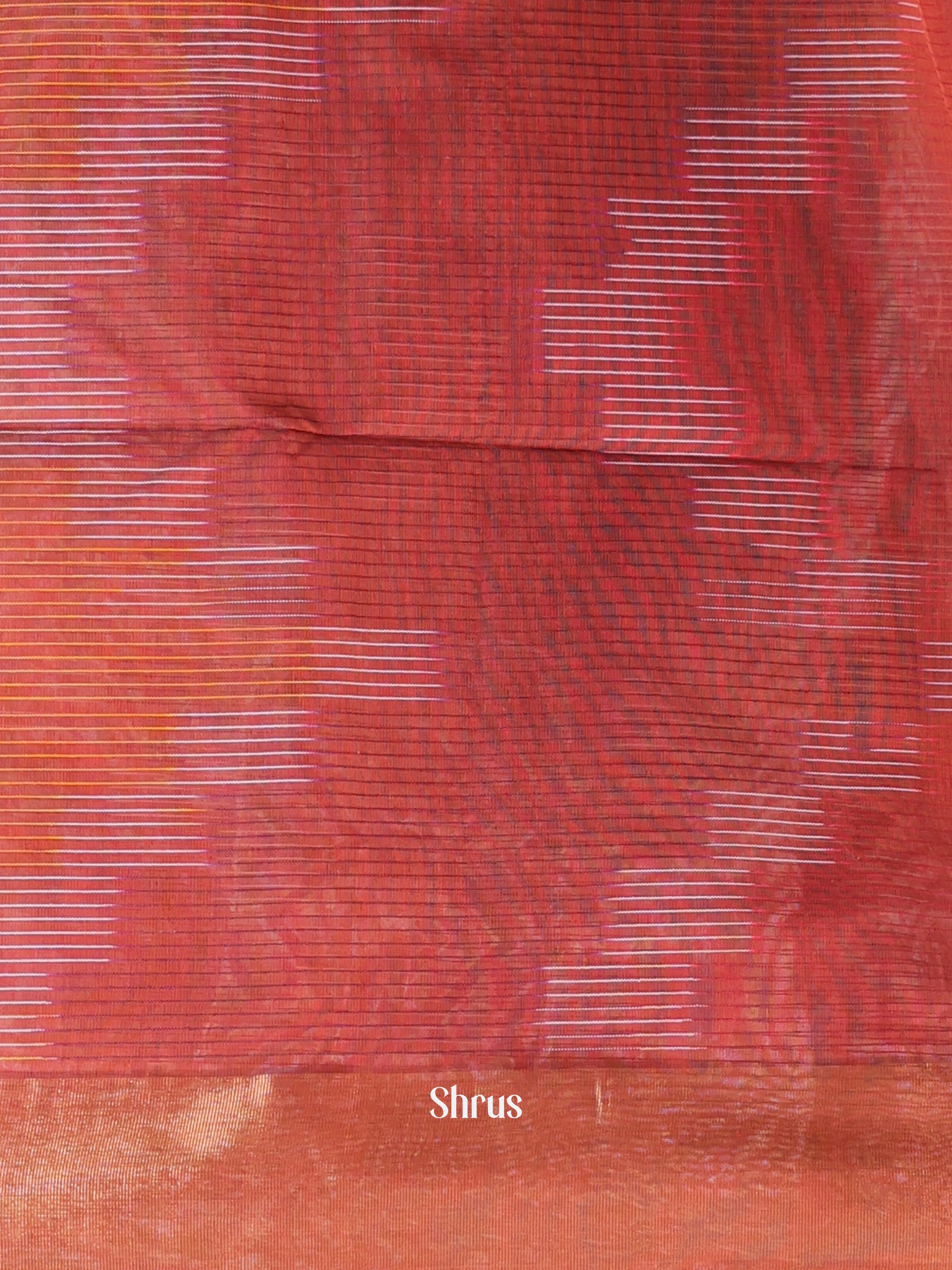 Brown - Ikkat Kora Saree - Shop on Shrus.com