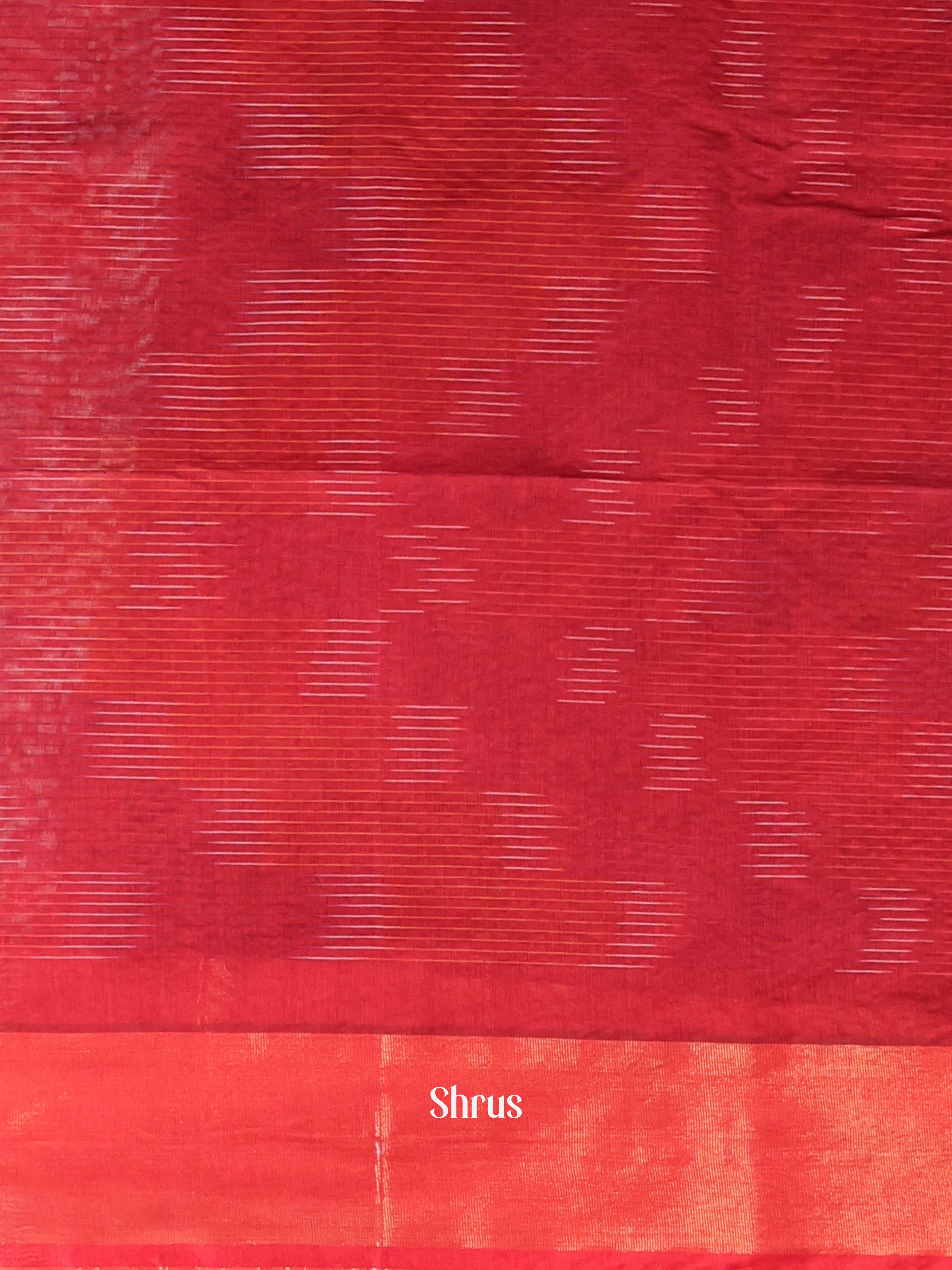 Red & Brown - Ikkat Kora Saree - Shop on Shrus.com