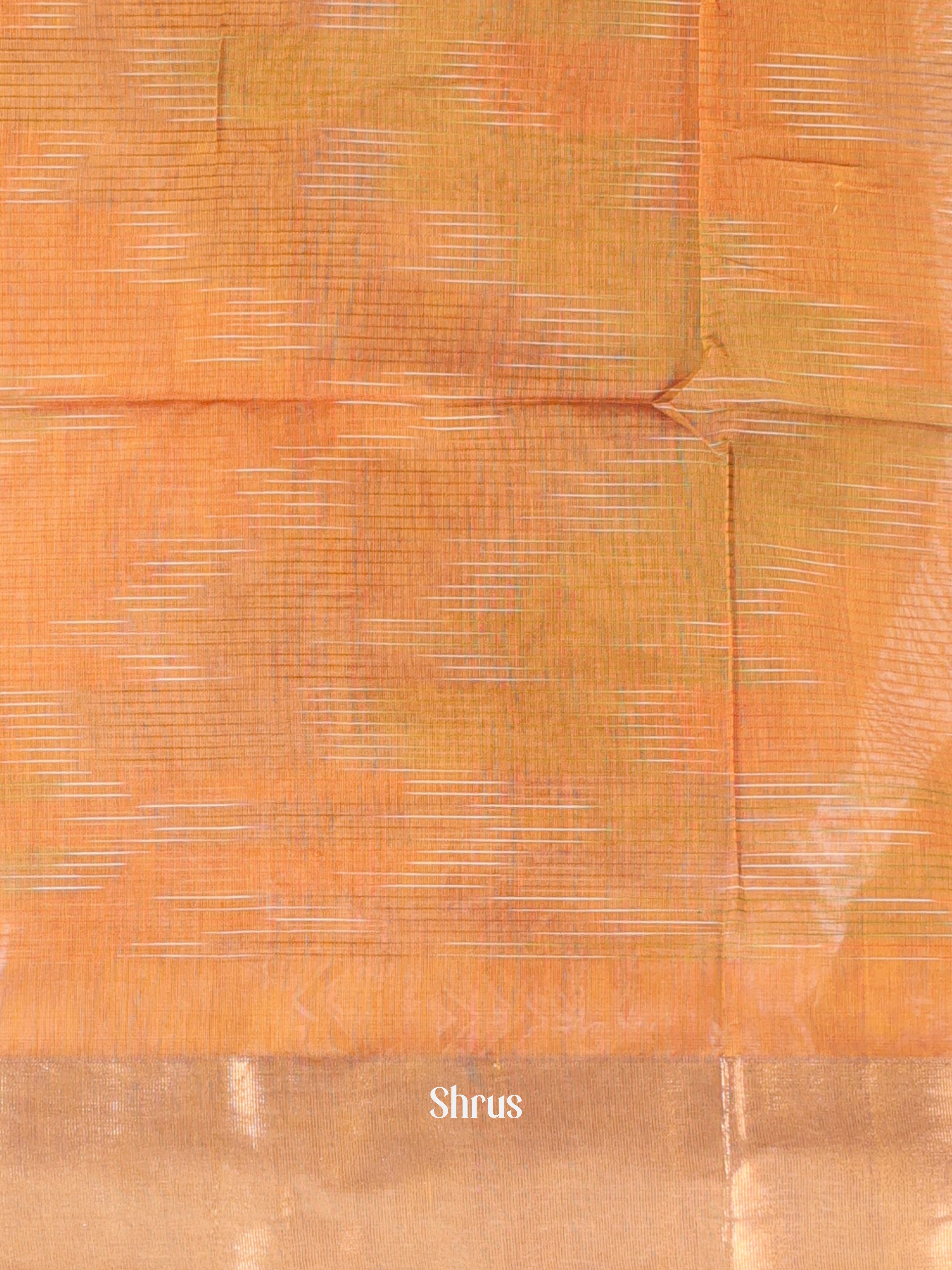 Mustard & Brown - Ikkat Kora Saree - Shop on Shrus.com