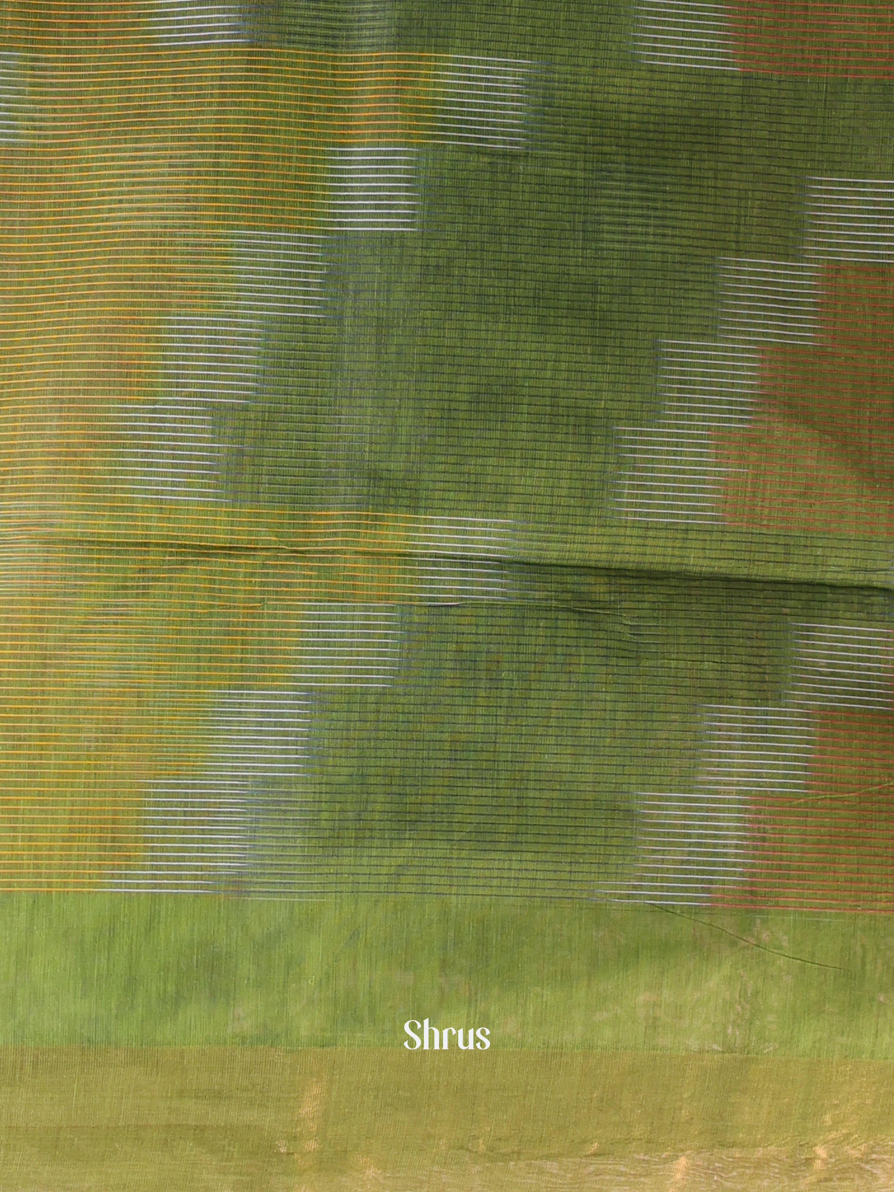 Green & Brown - Ikkat Kora Saree - Shop on Shrus.com