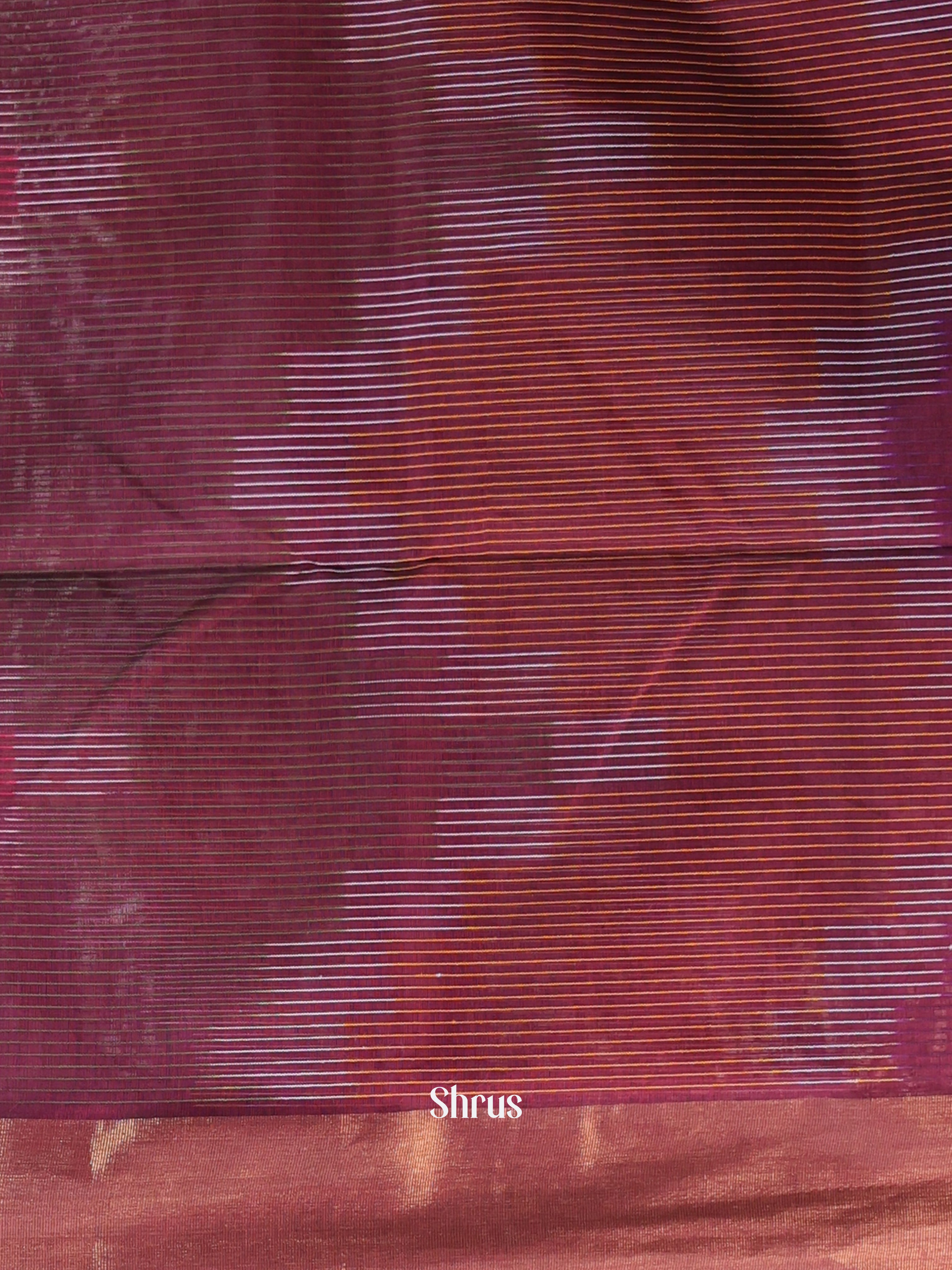 Maroon & Brown- Ikkat Kora Saree - Shop on Shrus.com