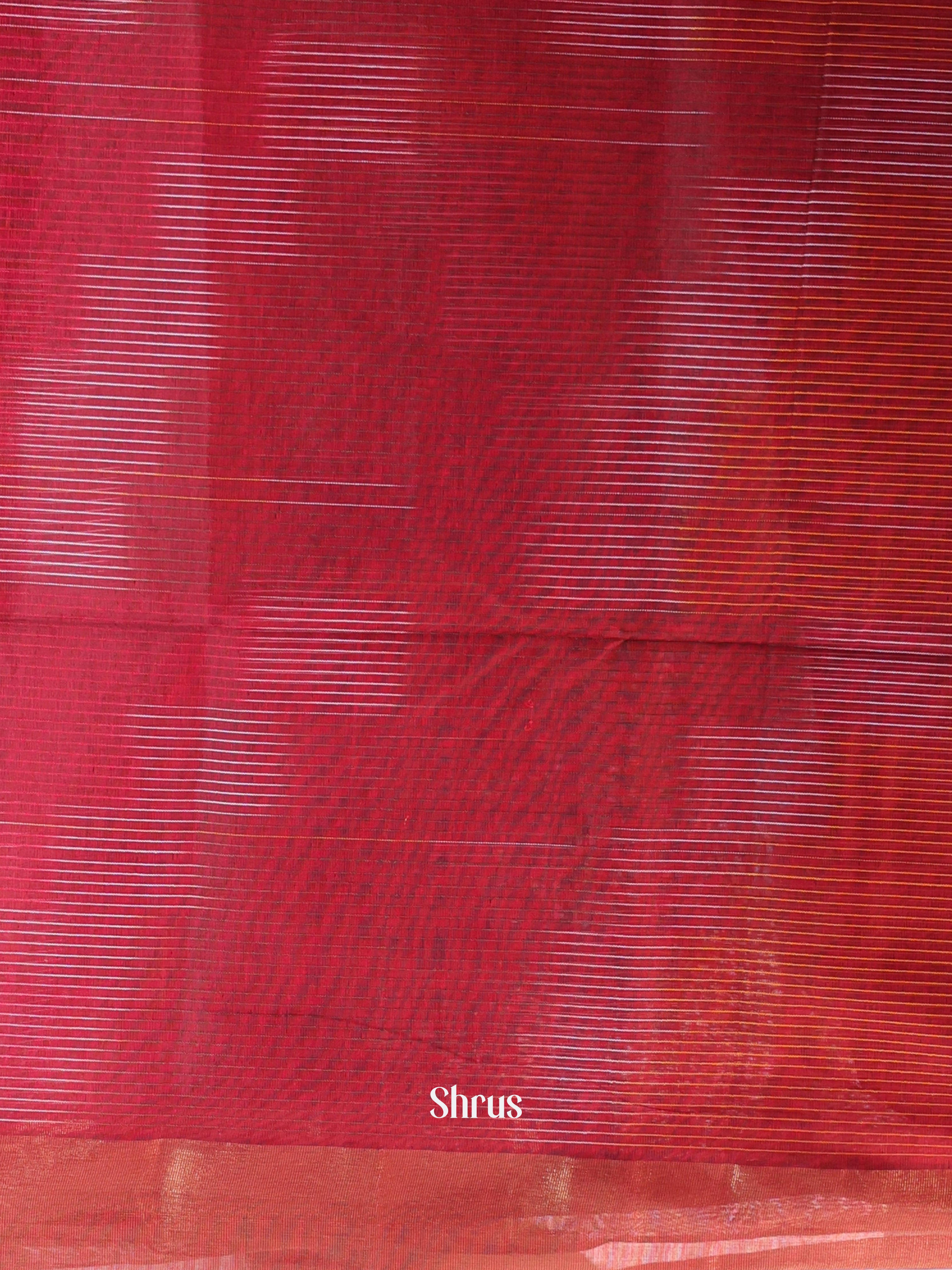 Maroon - Ikkat Kora Saree - Shop on Shrus.com