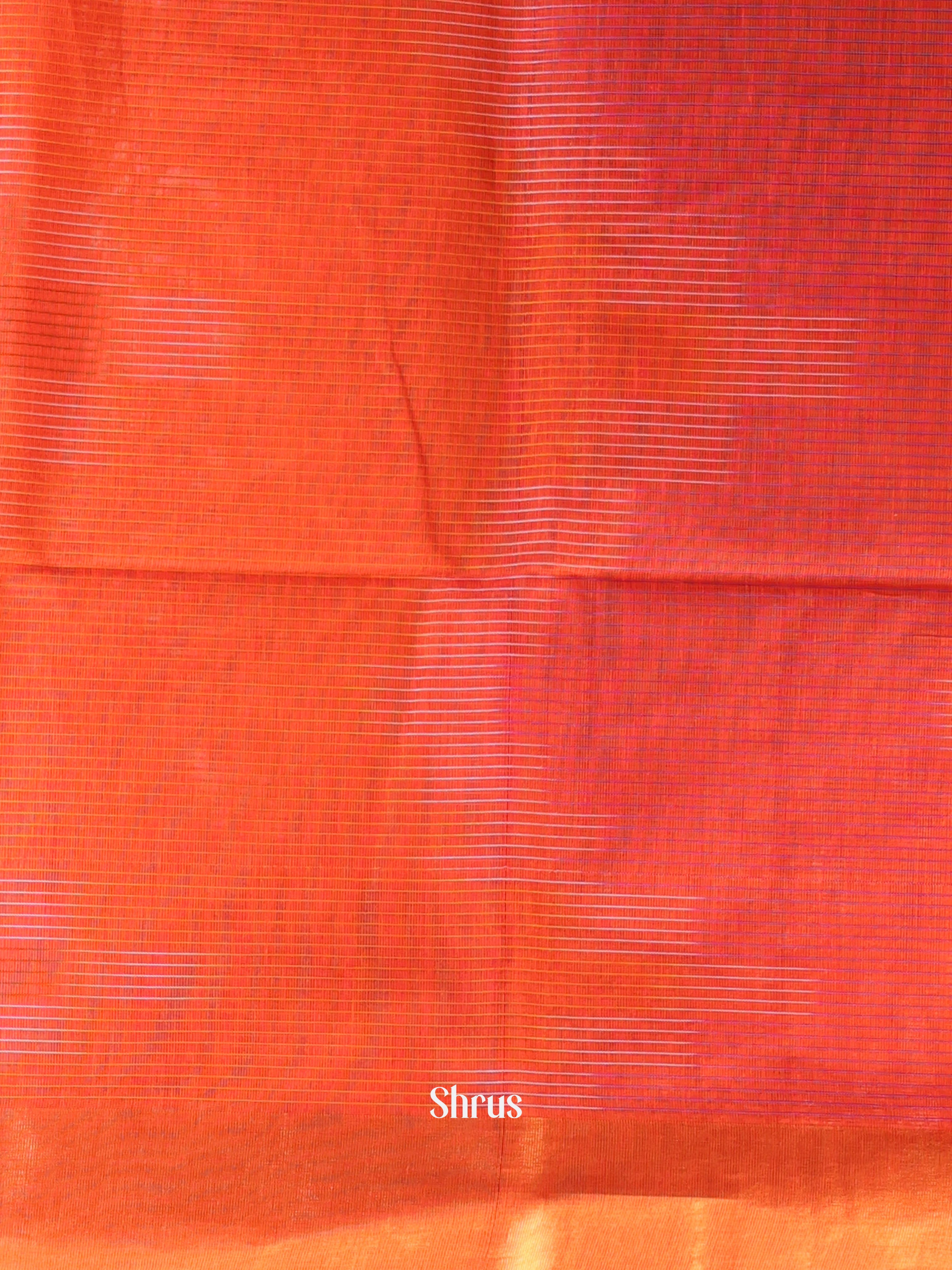 Orange & Brown - Ikkat Kora Saree - Shop on Shrus.com