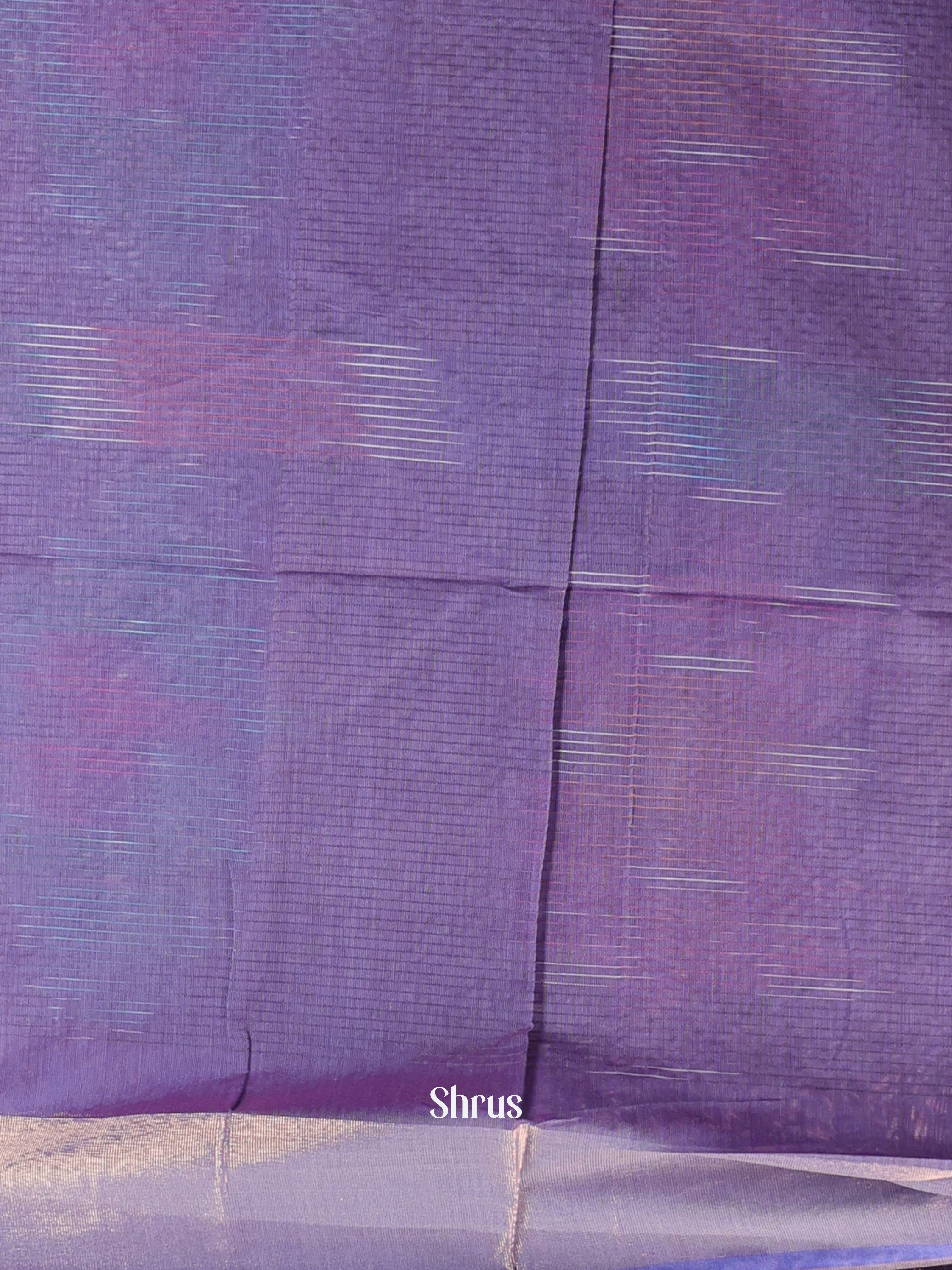Purple - Ikkat Kora Saree - Shop on Shrus.com
