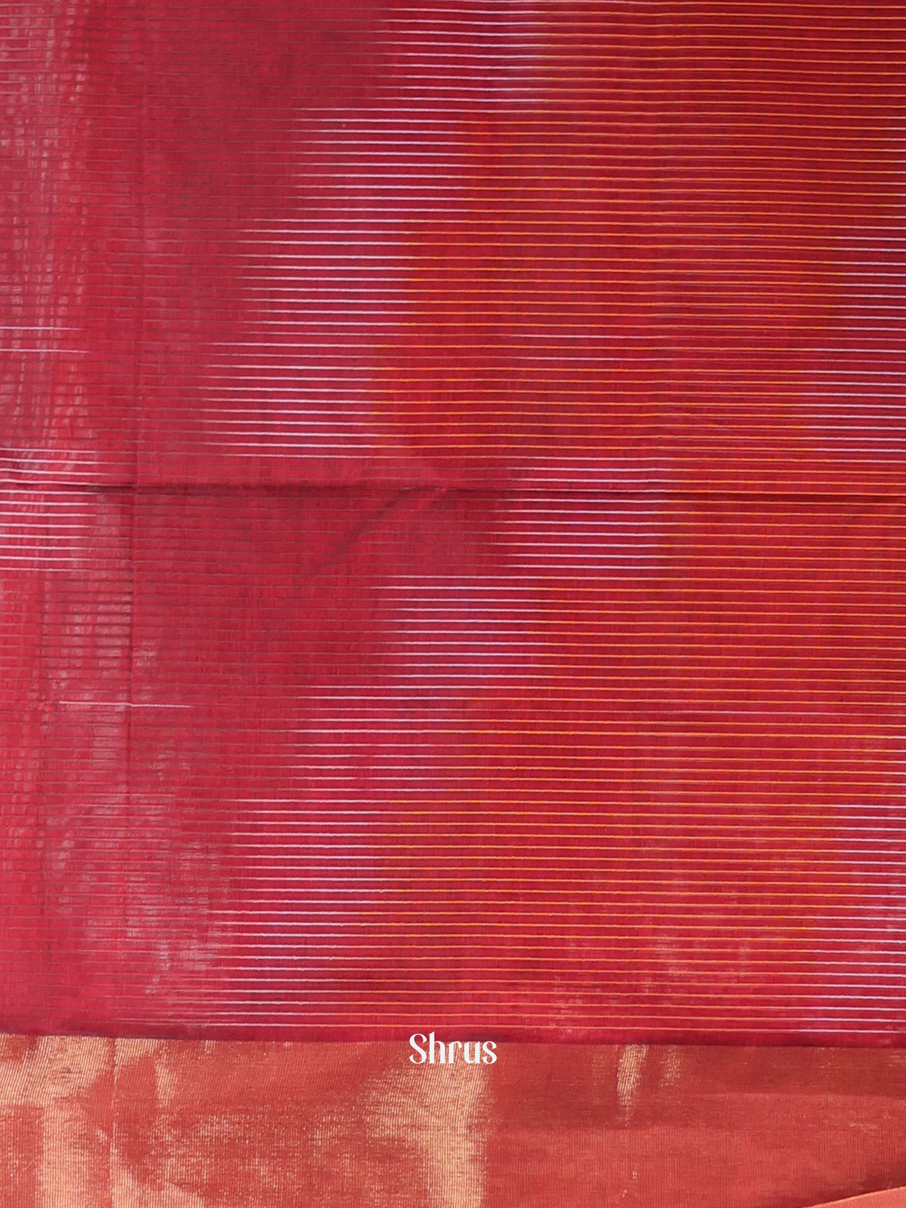 Maroon - Ikkat Kora Saree - Shop on Shrus.com