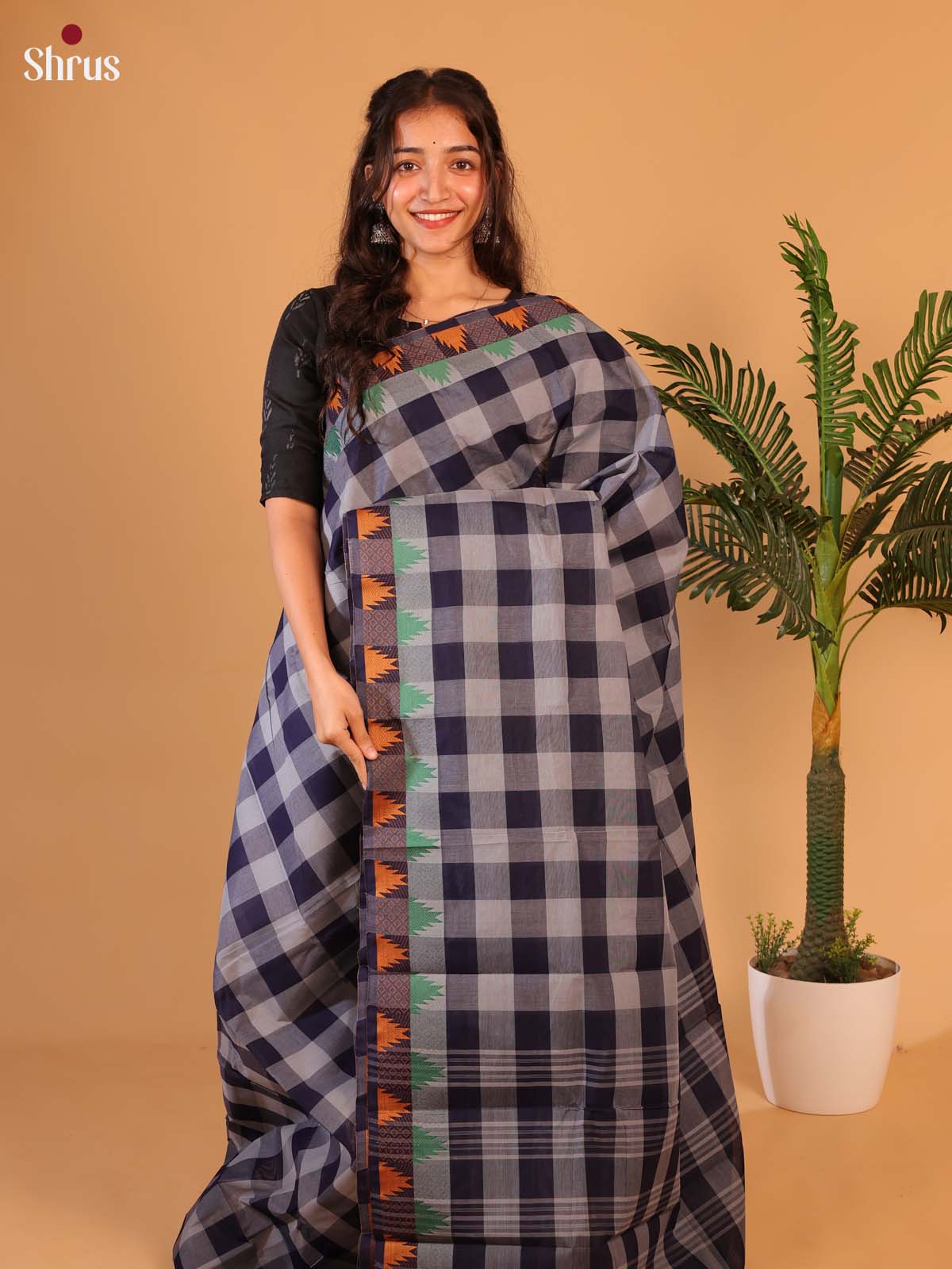 Violet & lavender - Chettinad Cotton Saree - Shop on Shrus.com