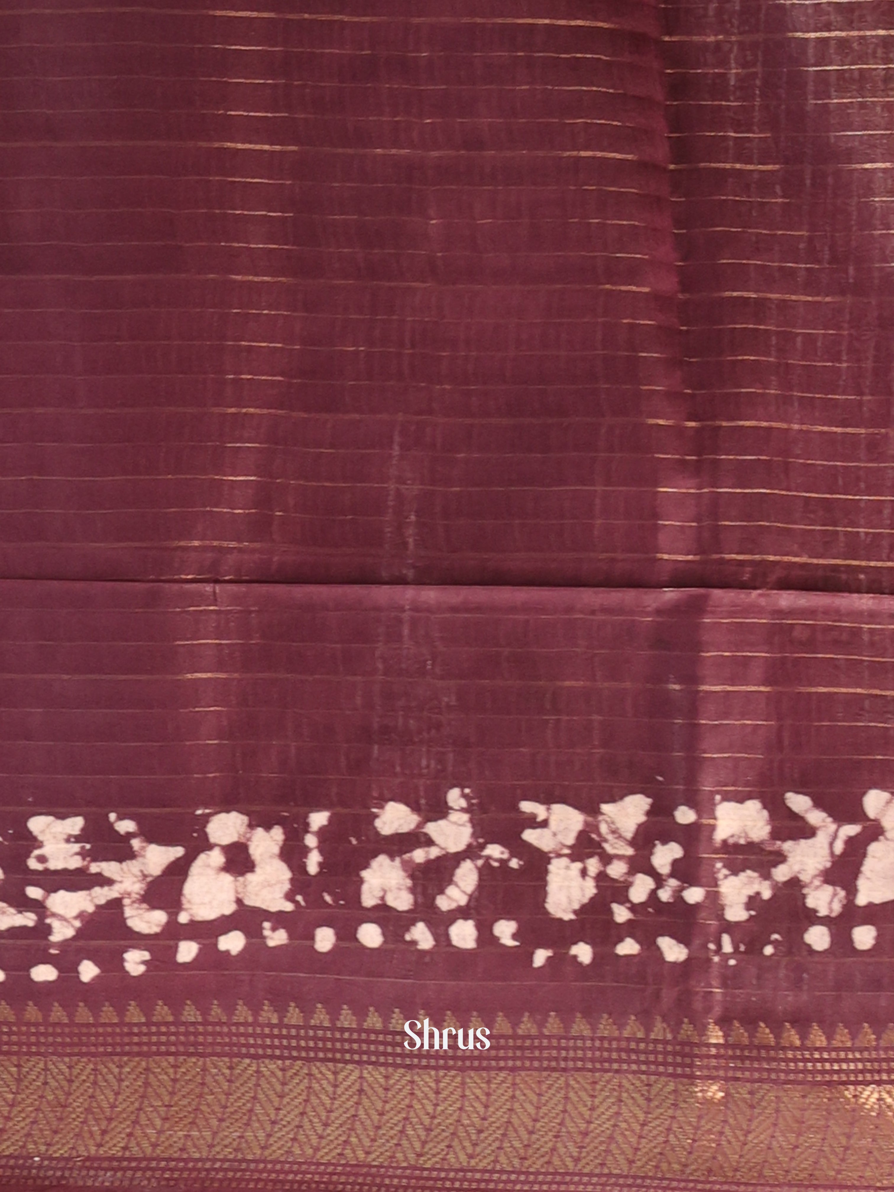 Maroon & Brown - Bhatik Saree - Shop on Shrus.com