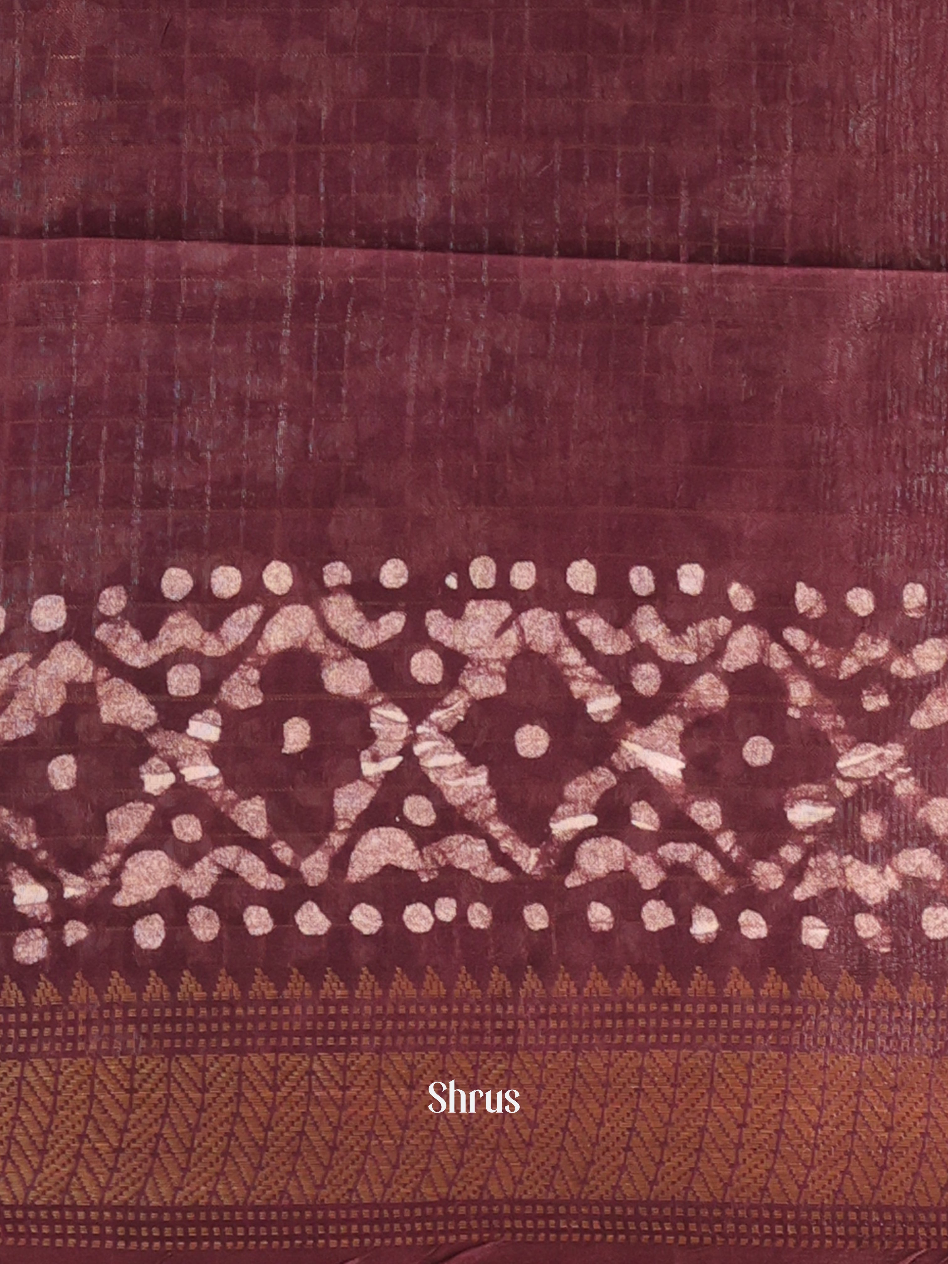 Maroon & Brown - Bhatik Saree - Shop on Shrus.com