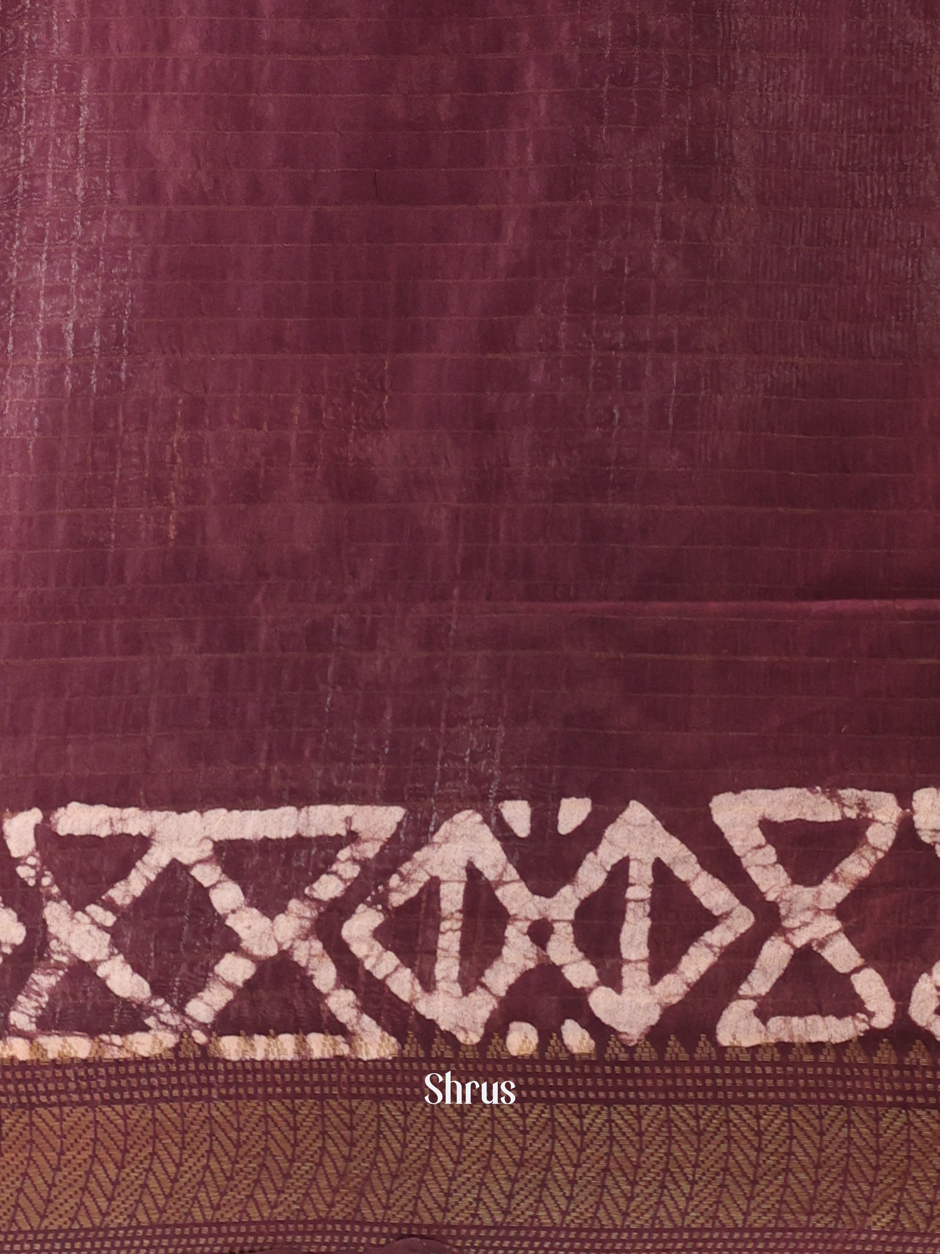 Maroon & Brown - Bhatik Saree - Shop on Shrus.com