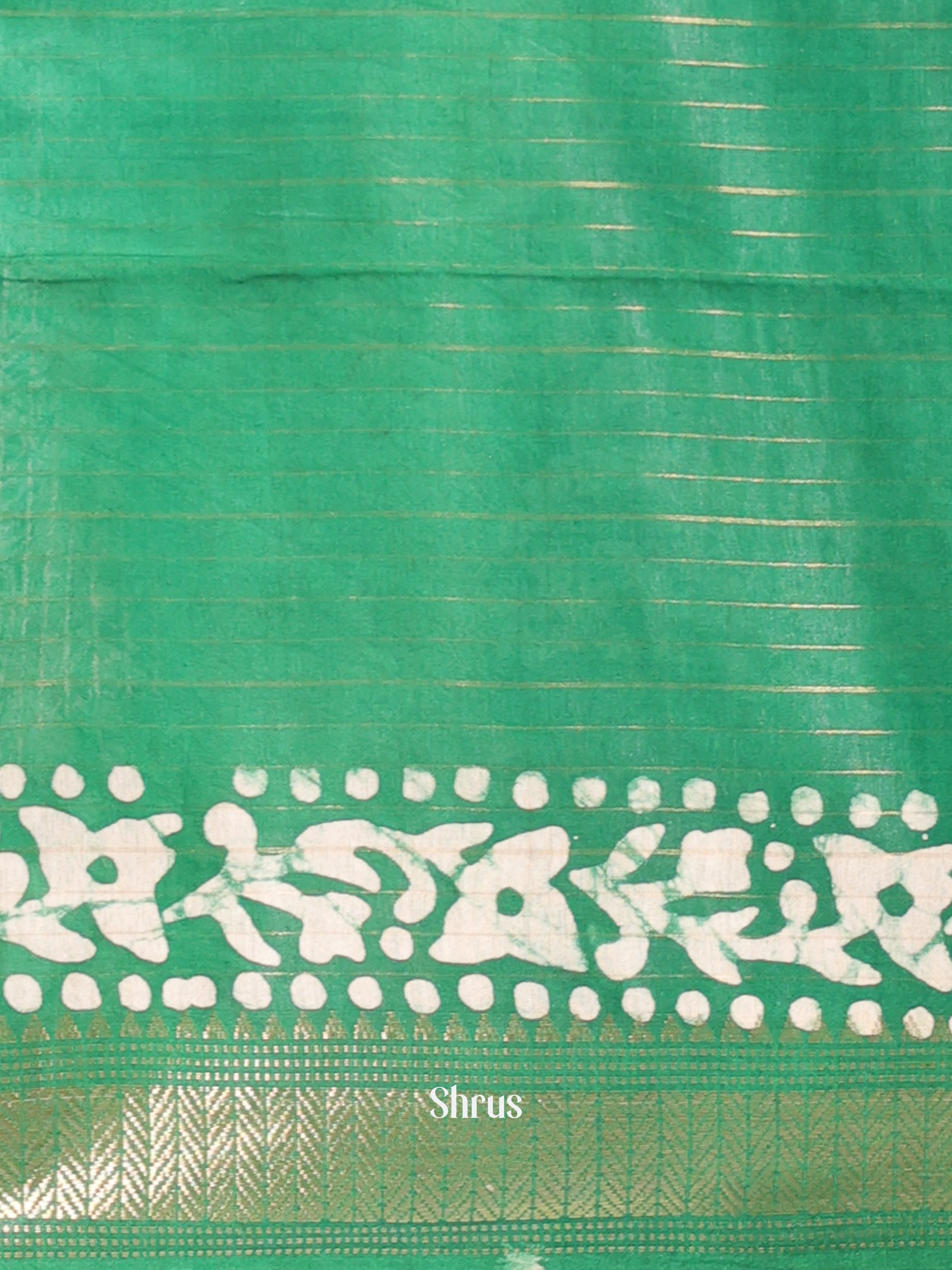 Teal & Green - Bhatik Saree - Shop on Shrus.com