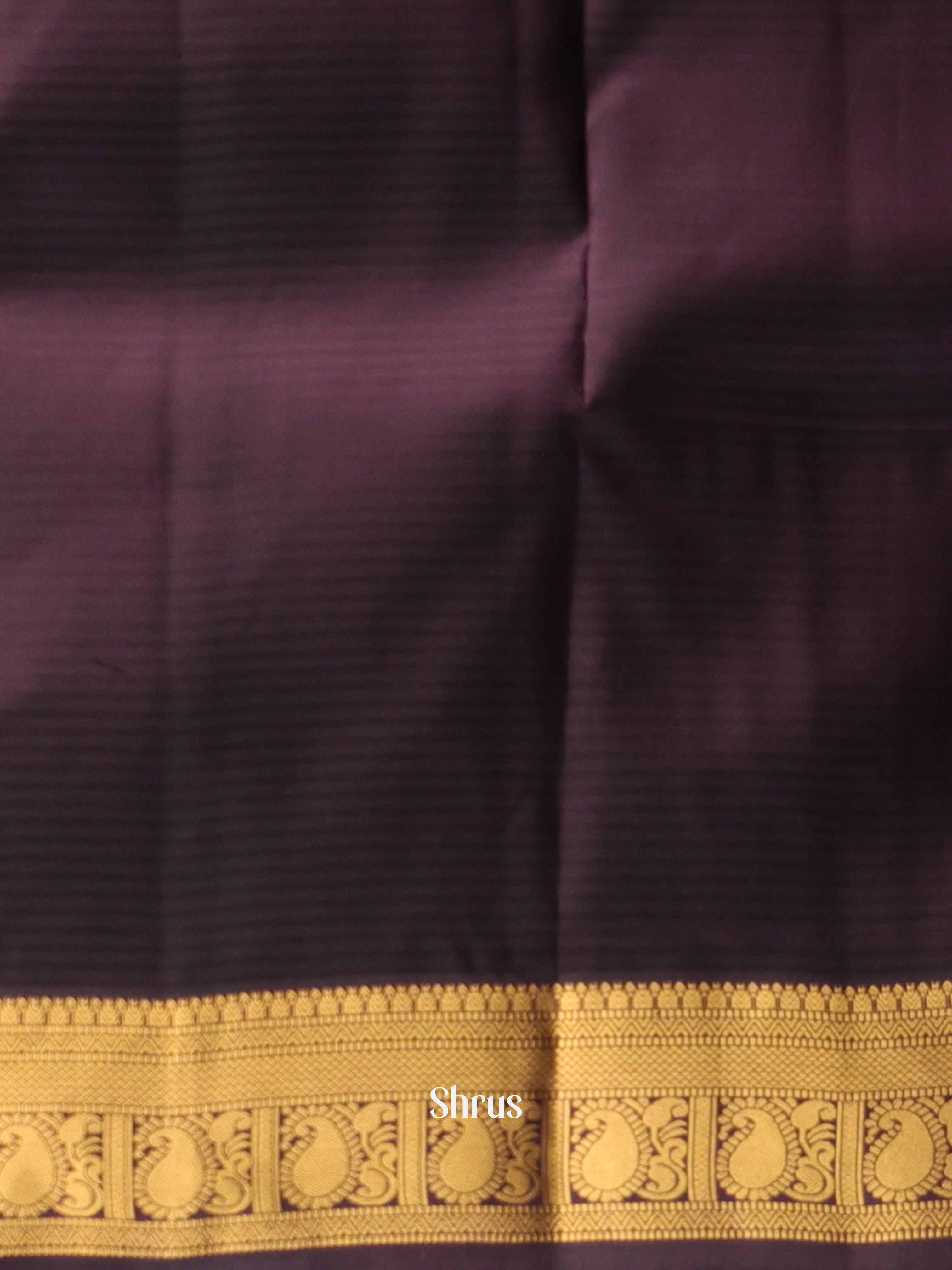 Green & Dark Purple - Kanchipuram silk Saree - Shop on Shrus.com