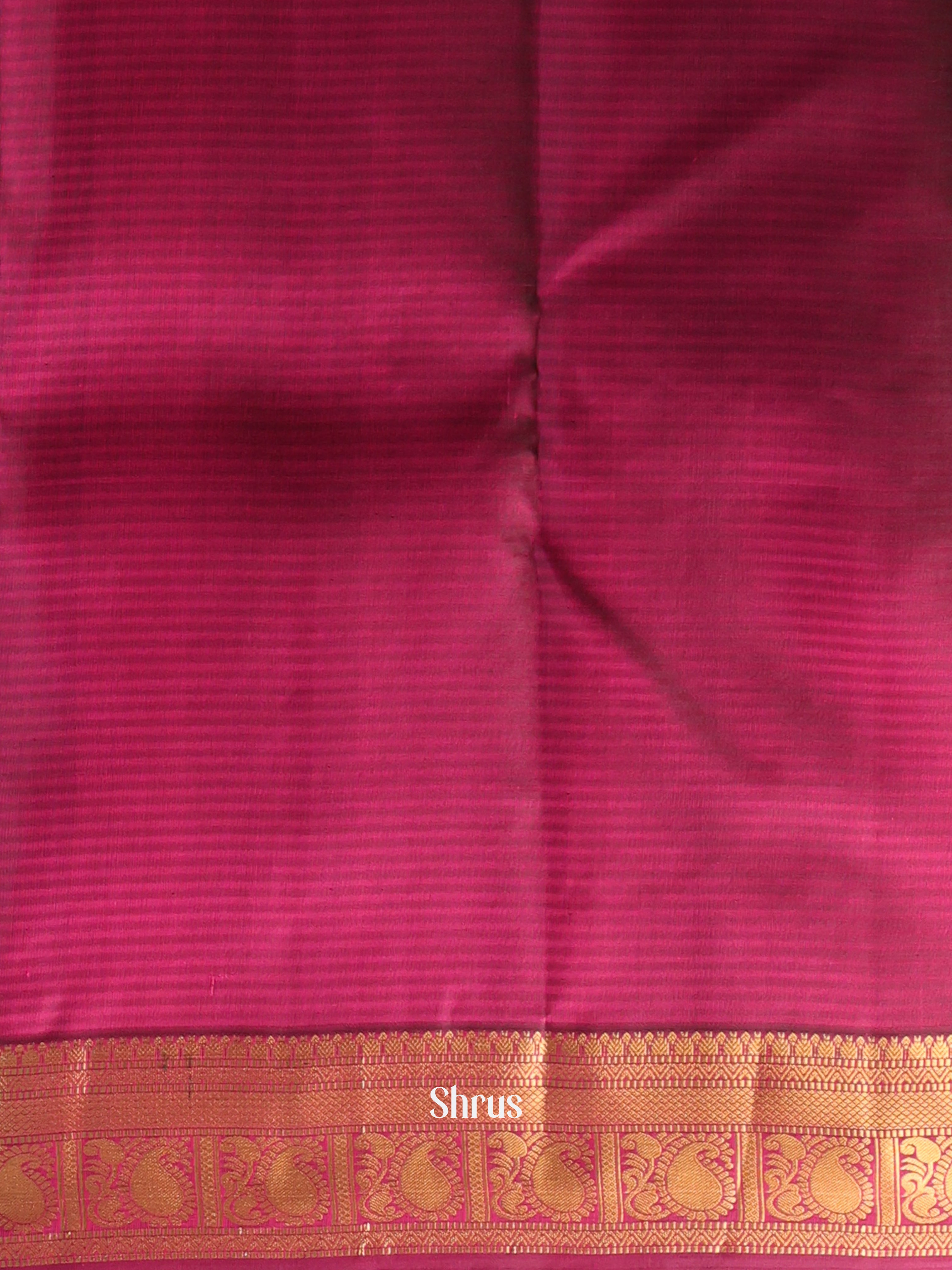 Deep Pink & Maroon - Kanchipuram silk Saree - Shop on Shrus.com