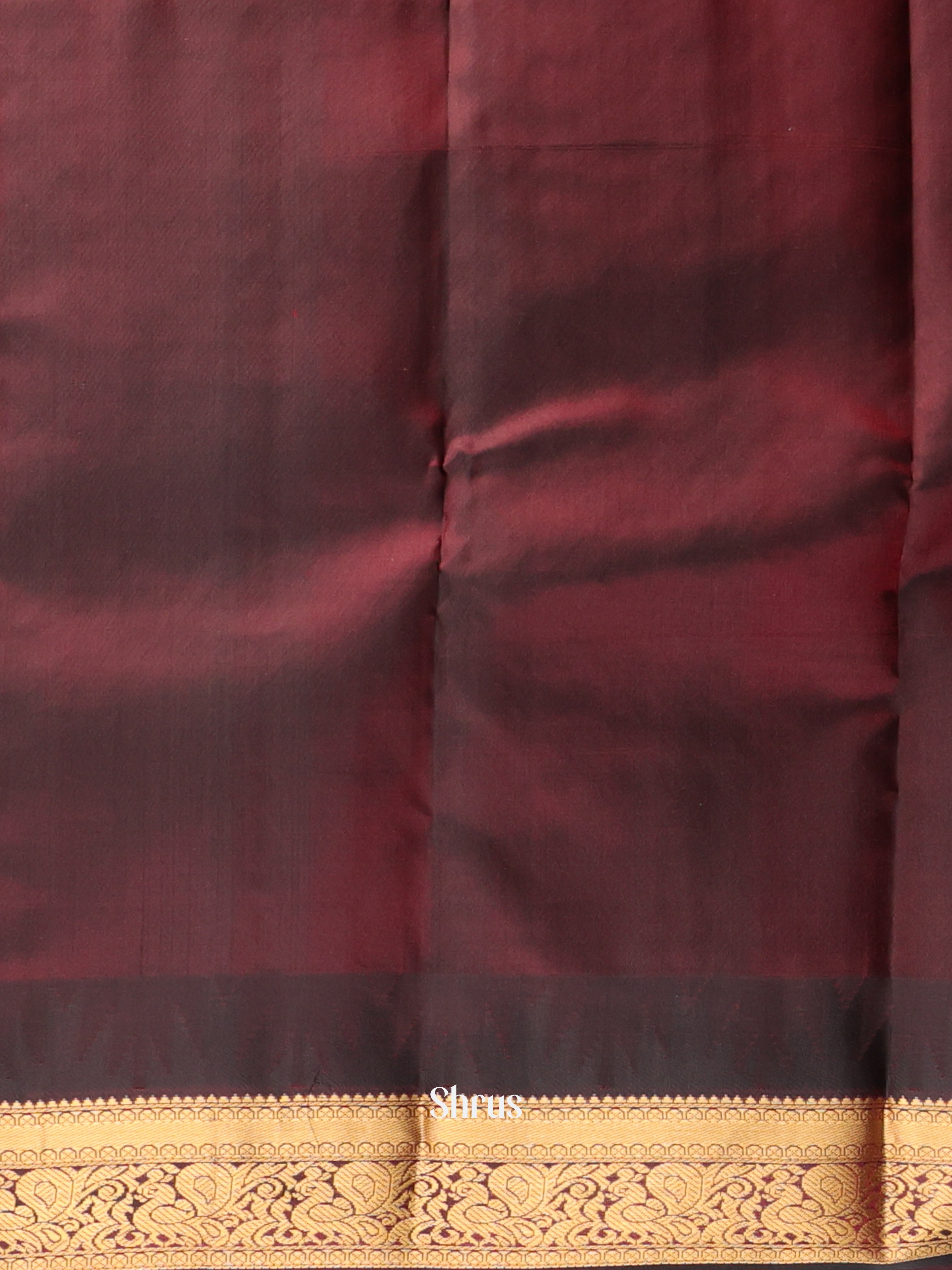 Teal Green & Brown- Kanchipuram silk Saree - Shop on Shrus.com