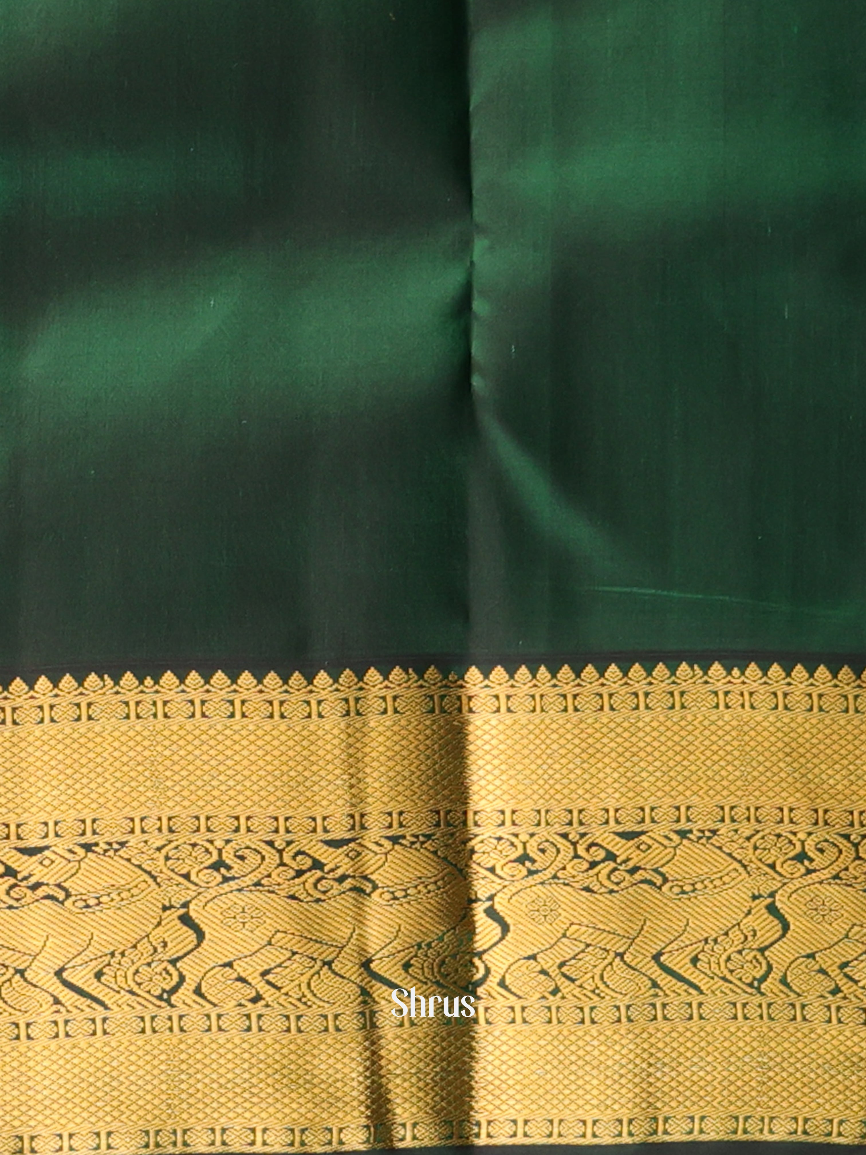 Pink & Green - Kanchipuram silk Saree - Shop on Shrus.com