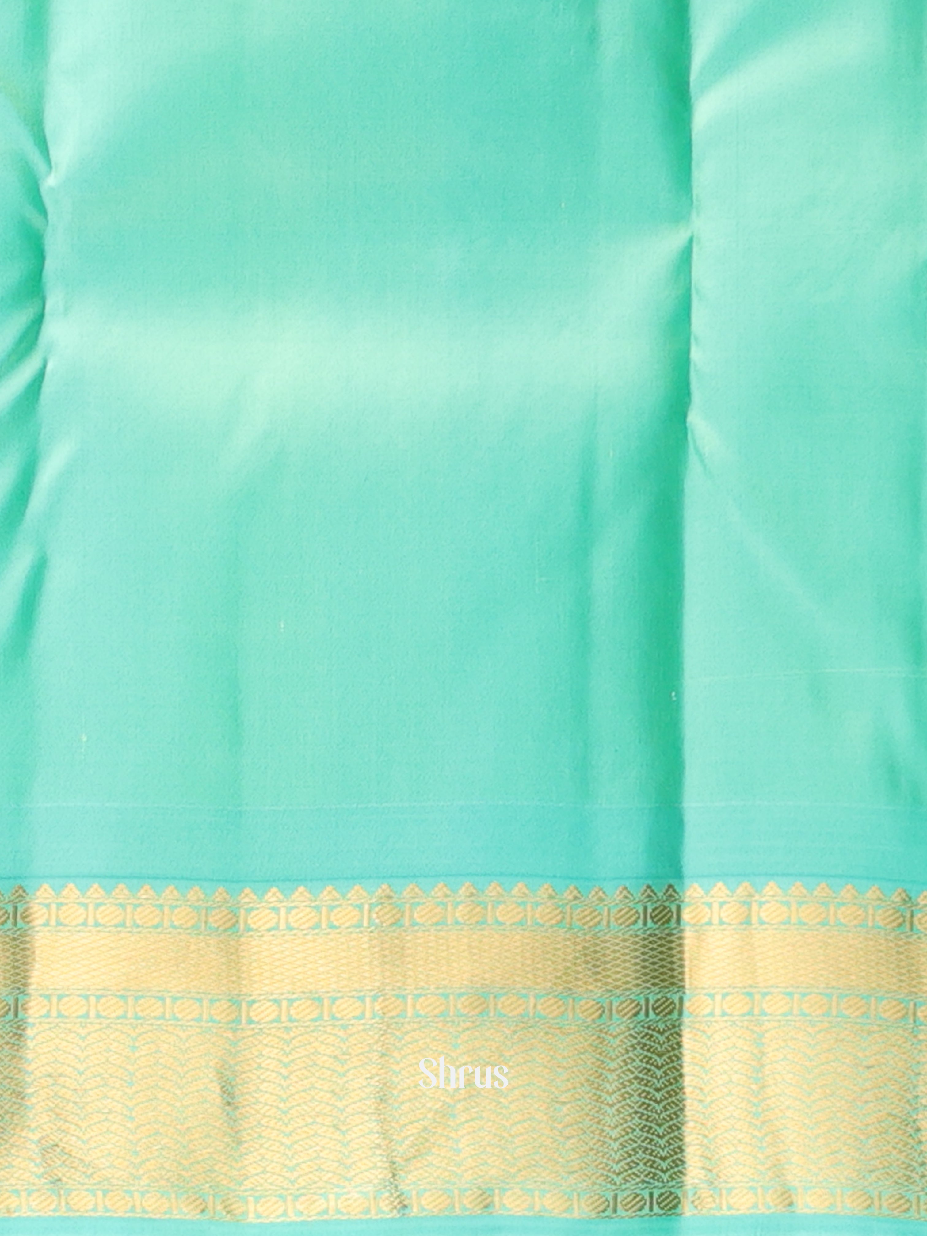 Yellow & Teal green - Kanchipuram silk Saree - Shop on Shrus.com