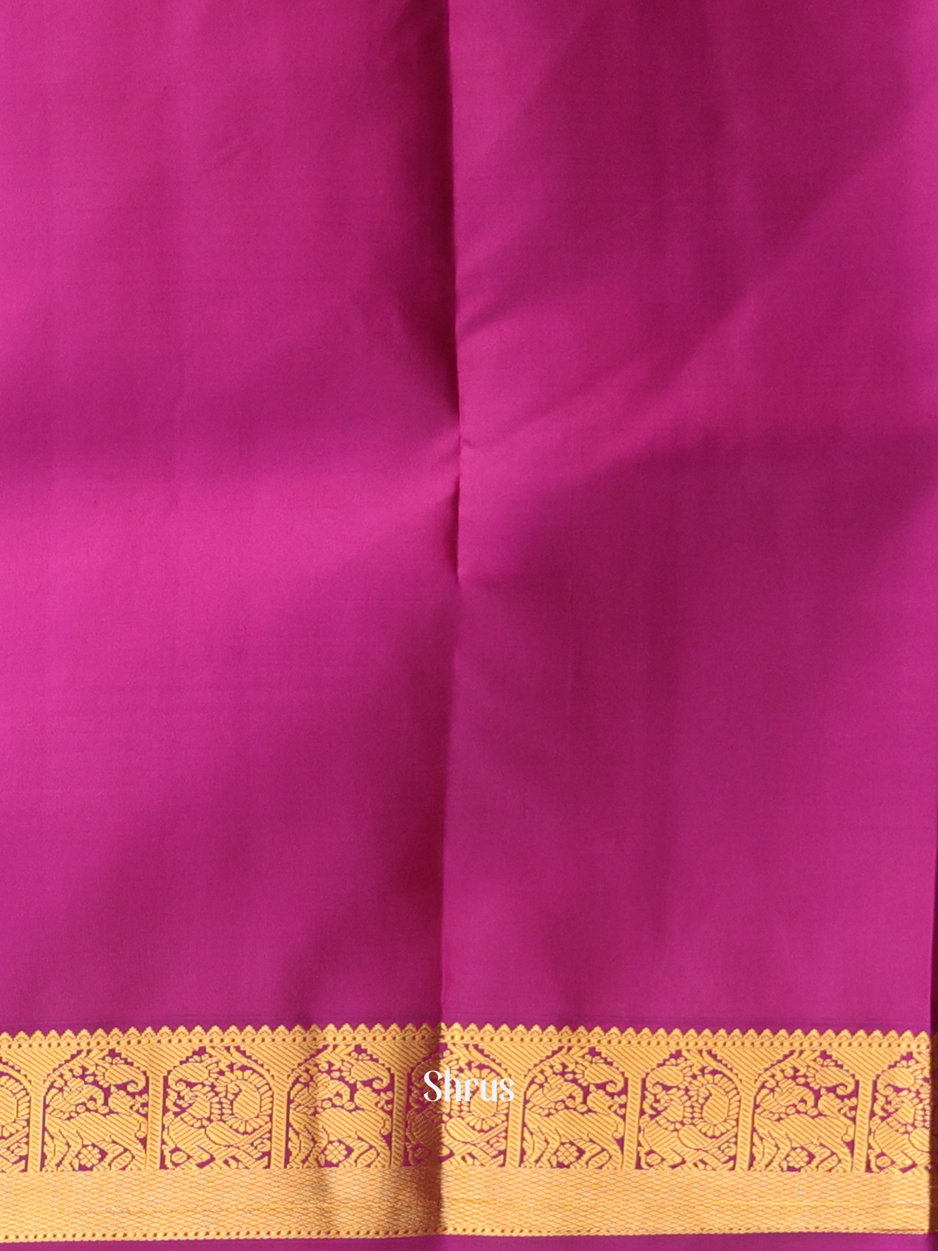 Teal & Purple - Kanchipuram silk Saree - Shop on Shrus.com