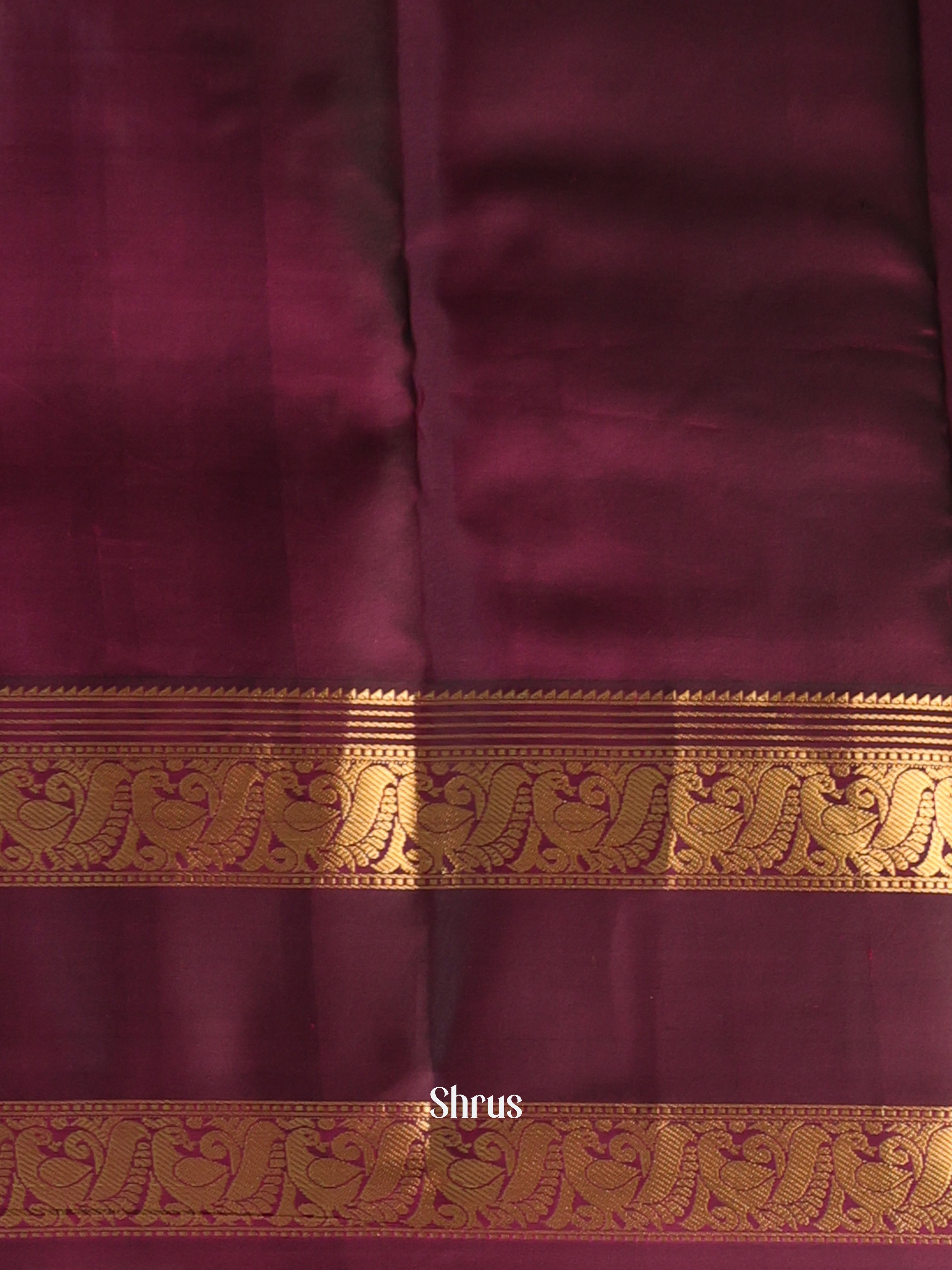 Teal & Brown - Kanchipuram silk Saree - Shop on Shrus.com