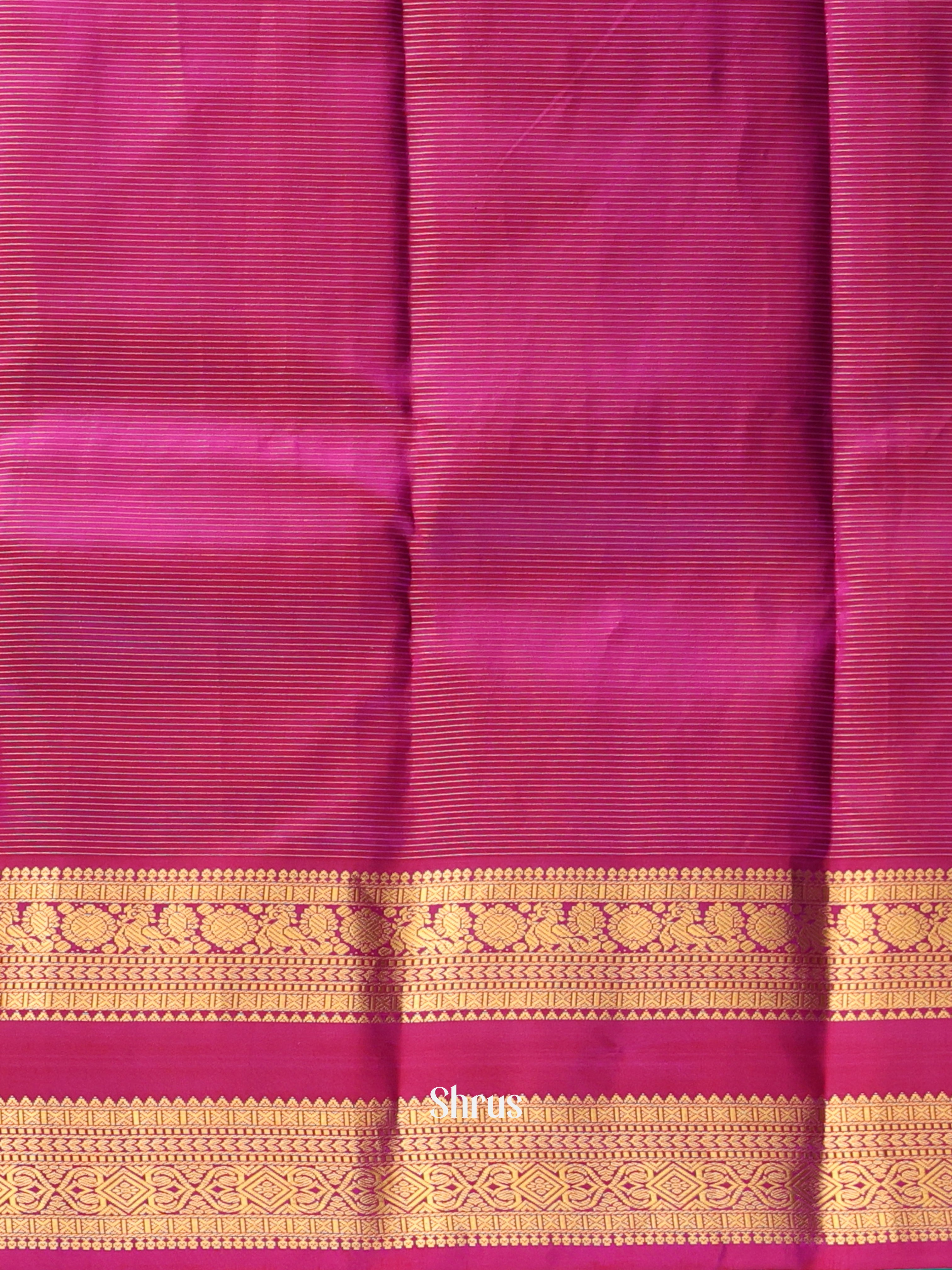 Teal & Purple- Kanchipuram silk Saree - Shop on Shrus.com