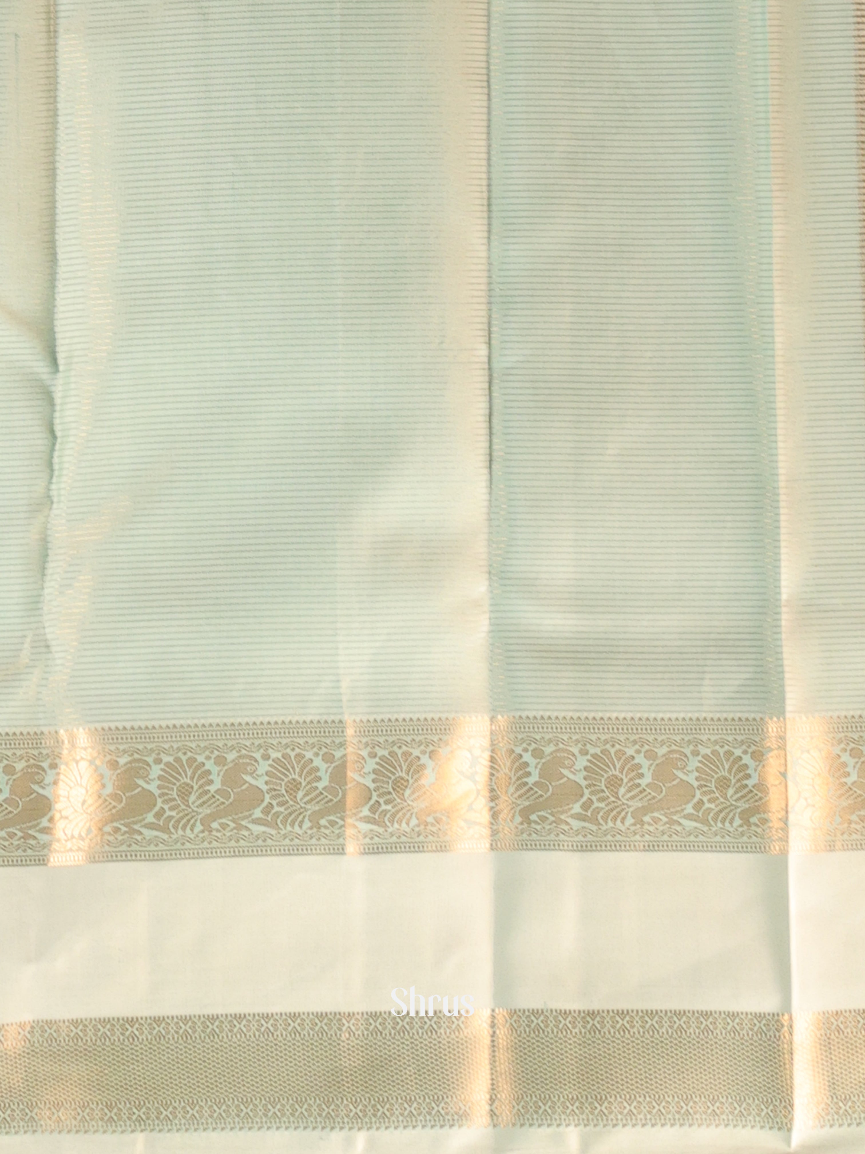 Purple & Lite Green - Kanchipuram silk Saree - Shop on Shrus.com