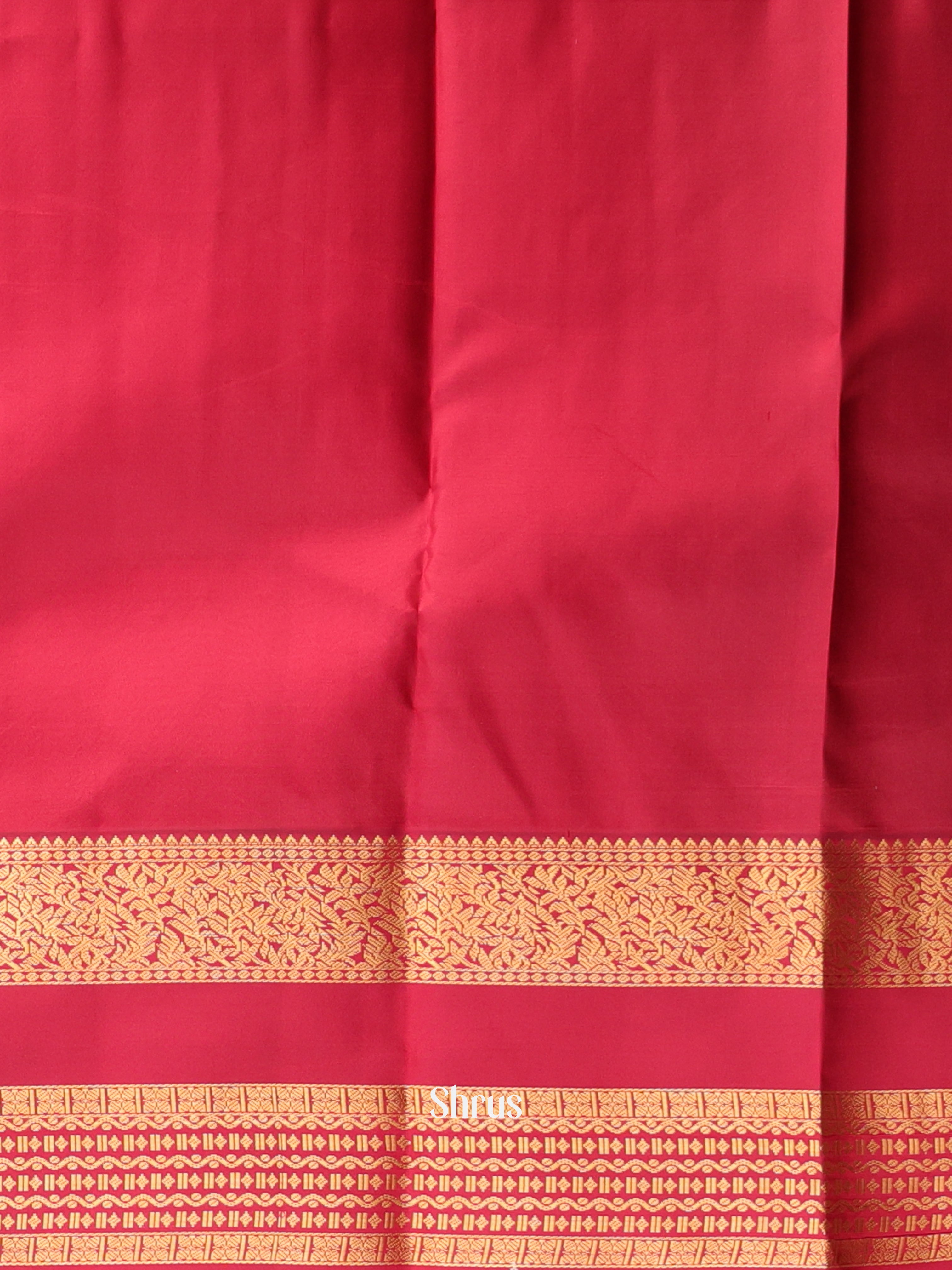 Peacock Blue & Maroon - Kanchipuram silk Saree - Shop on Shrus.com