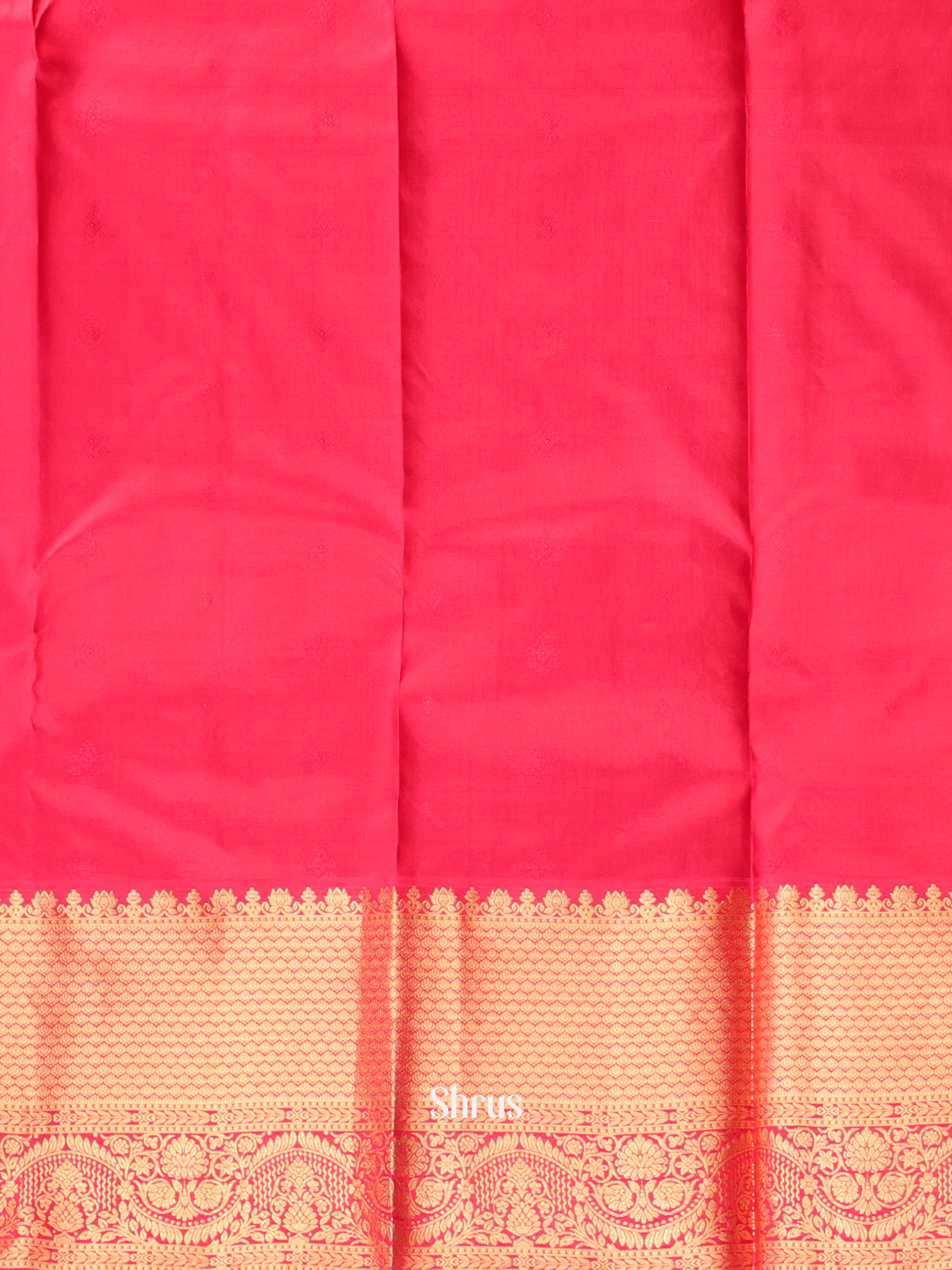Orange & Red- Kanchipuram silk Saree - Shop on Shrus.com
