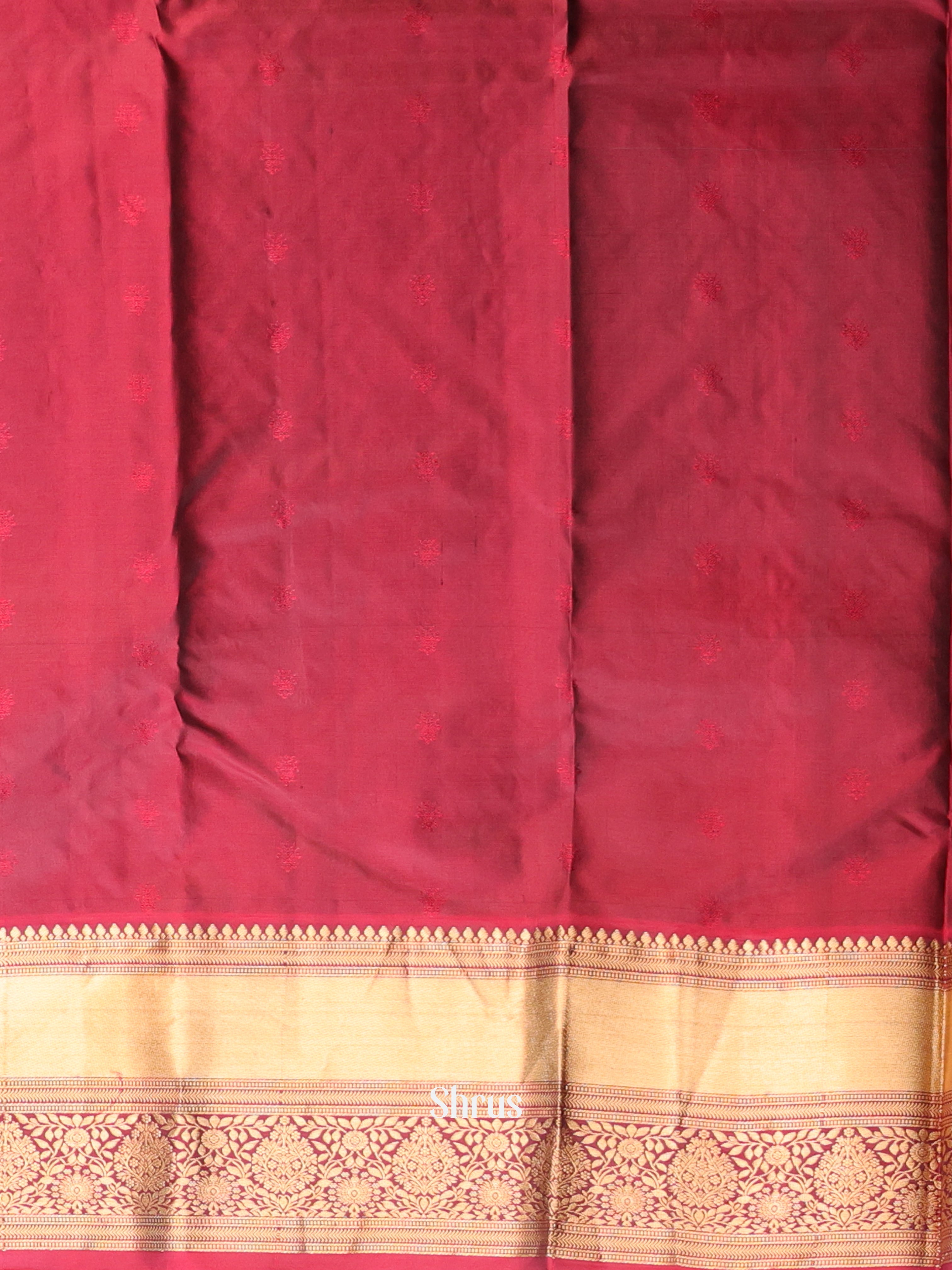 Blue & Maroon - Kanchipuram silk Saree - Shop on Shrus.com