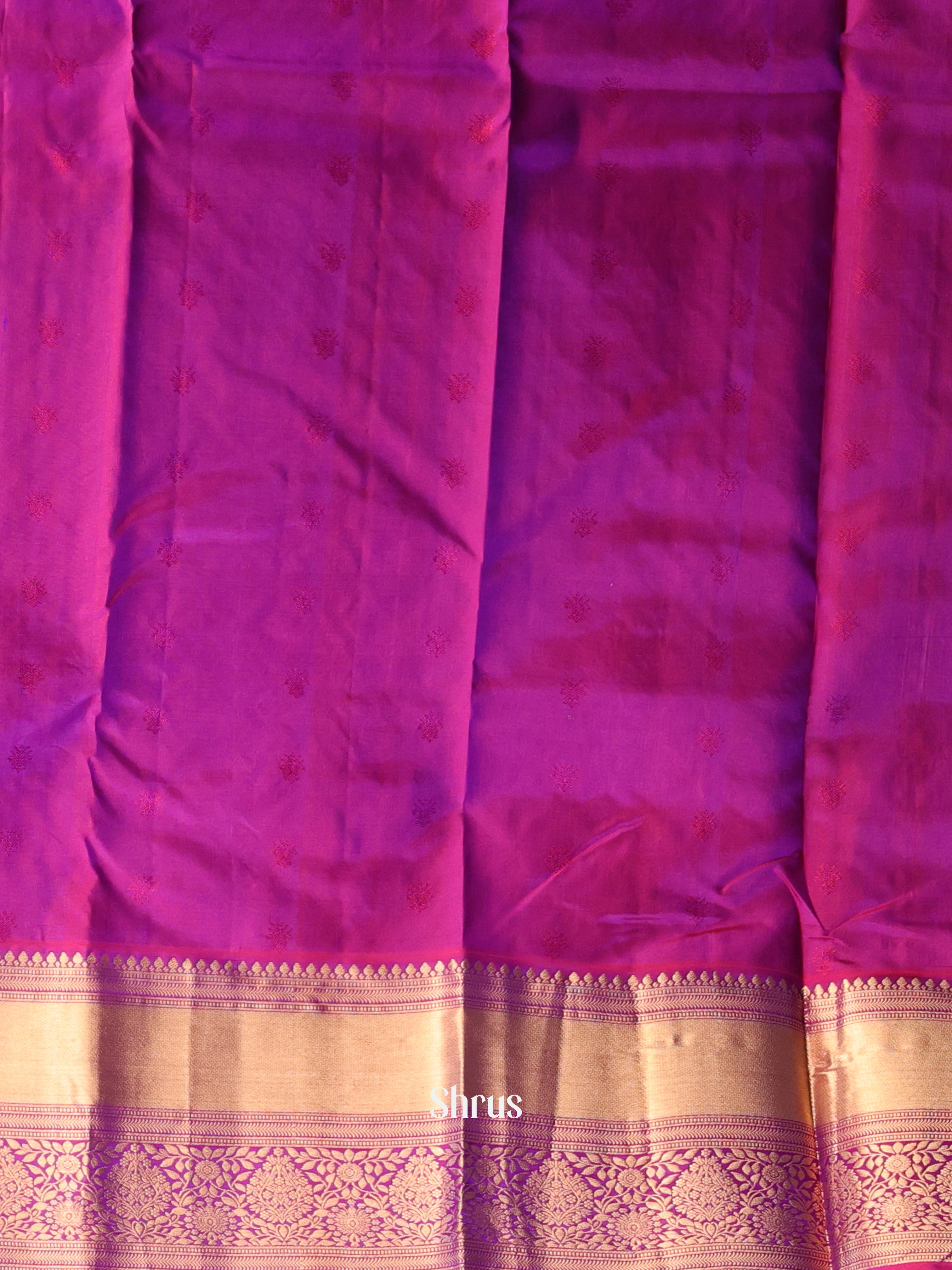 Blue & Majenta - Kanchipuram silk Saree - Shop on Shrus.com