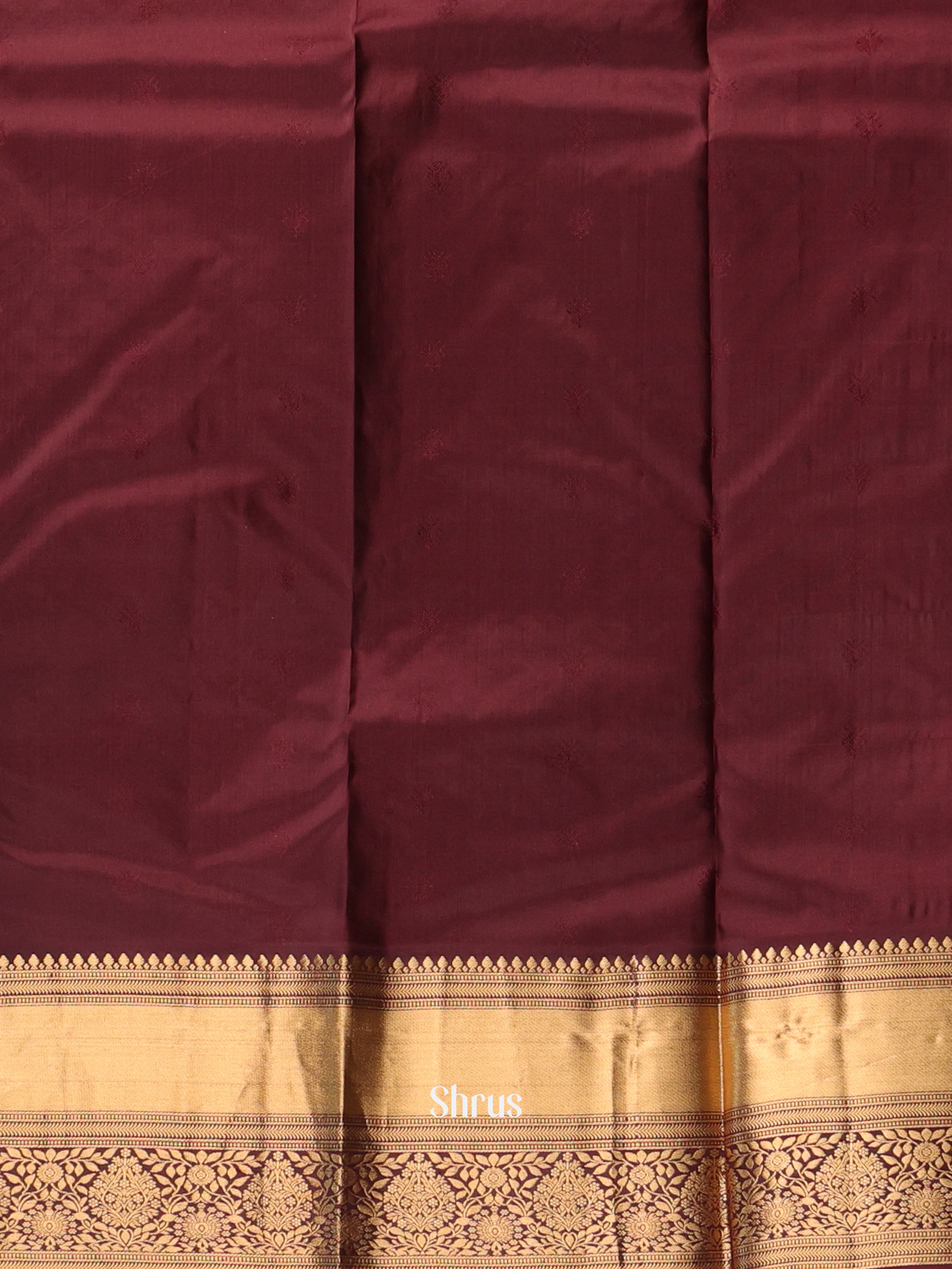 Dusty Brown & Brown - Kanchipuram silk Saree - Shop on Shrus.com