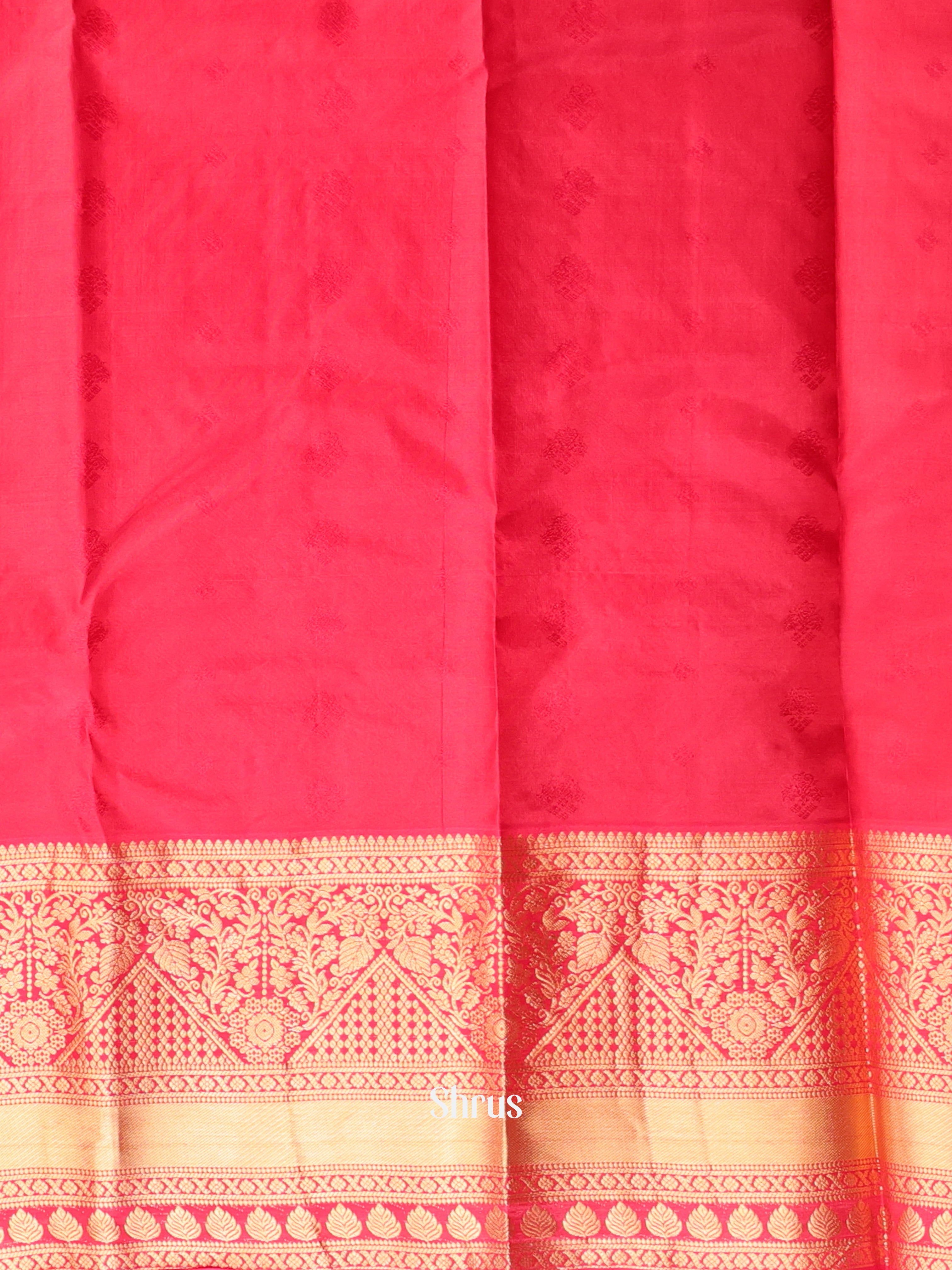 Orange & Red - Kanchipuram silk Saree - Shop on Shrus.com