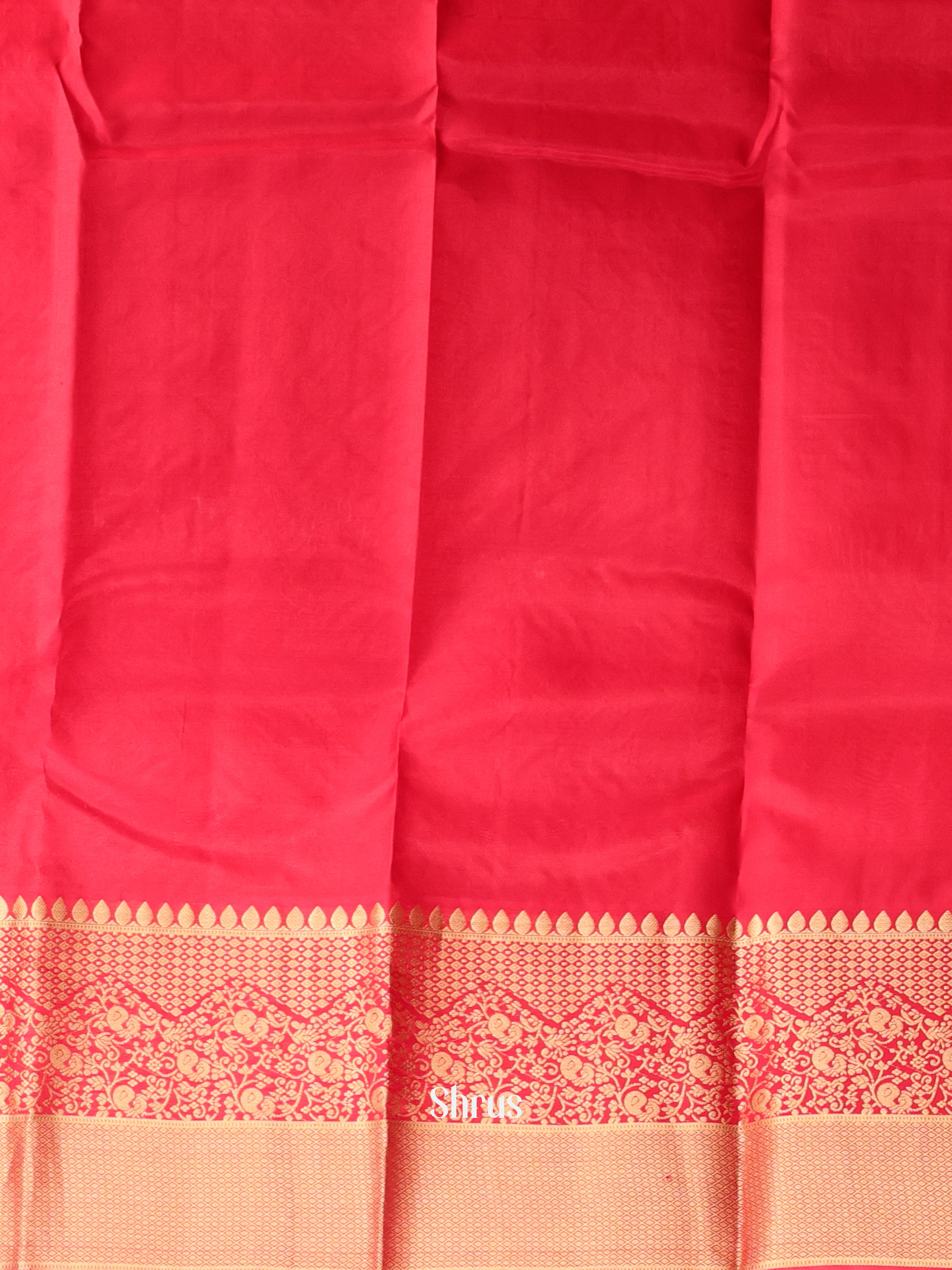 Orange & Red - Kanchipuram silk Saree - Shop on Shrus.com