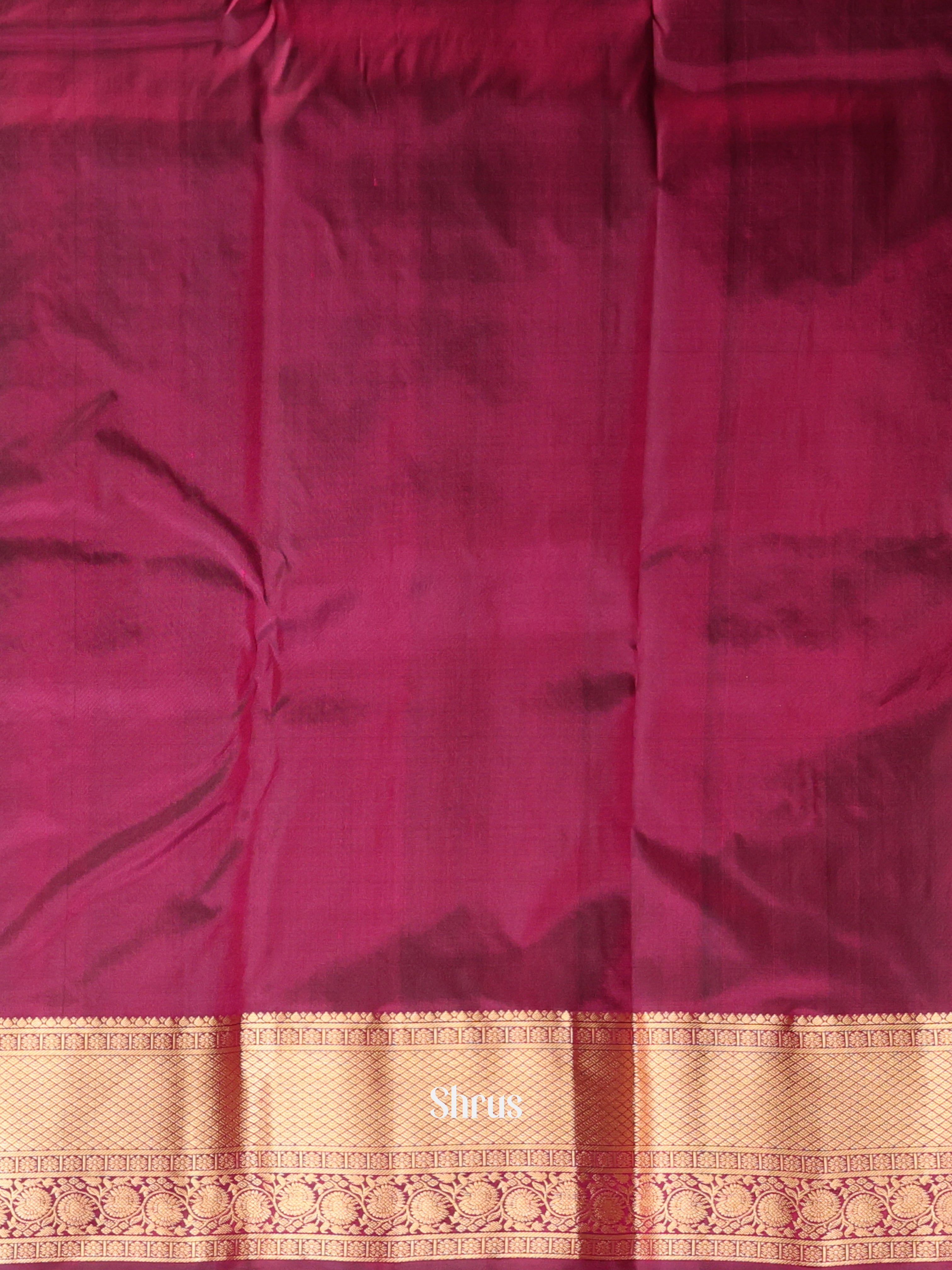 Wine(Single Tone) - Kanchipuram silk Saree - Shop on Shrus.com
