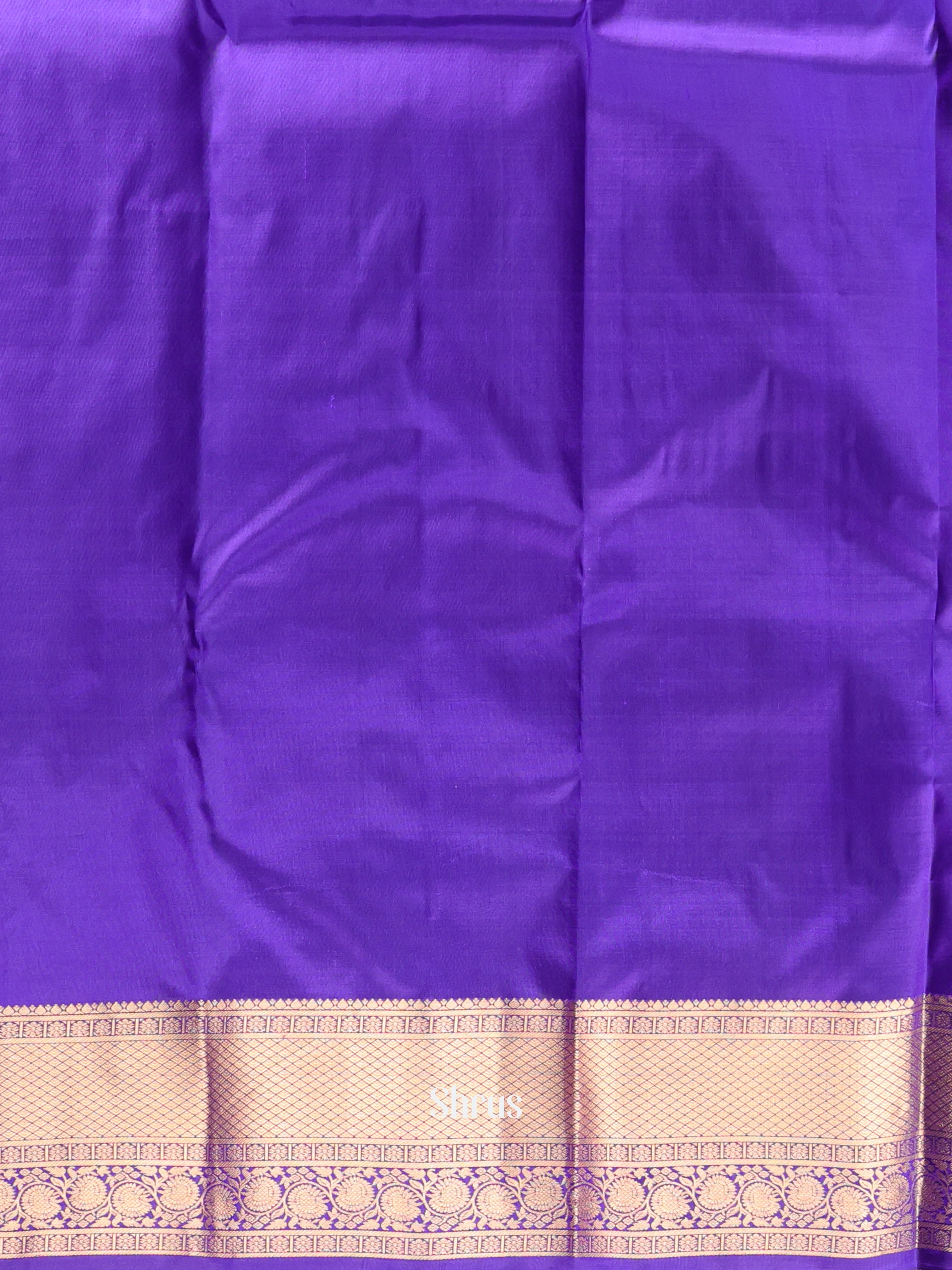 Bright Purplish-Blue (Single Tone) - Kanchipuram silk Saree - Shop on Shrus.com