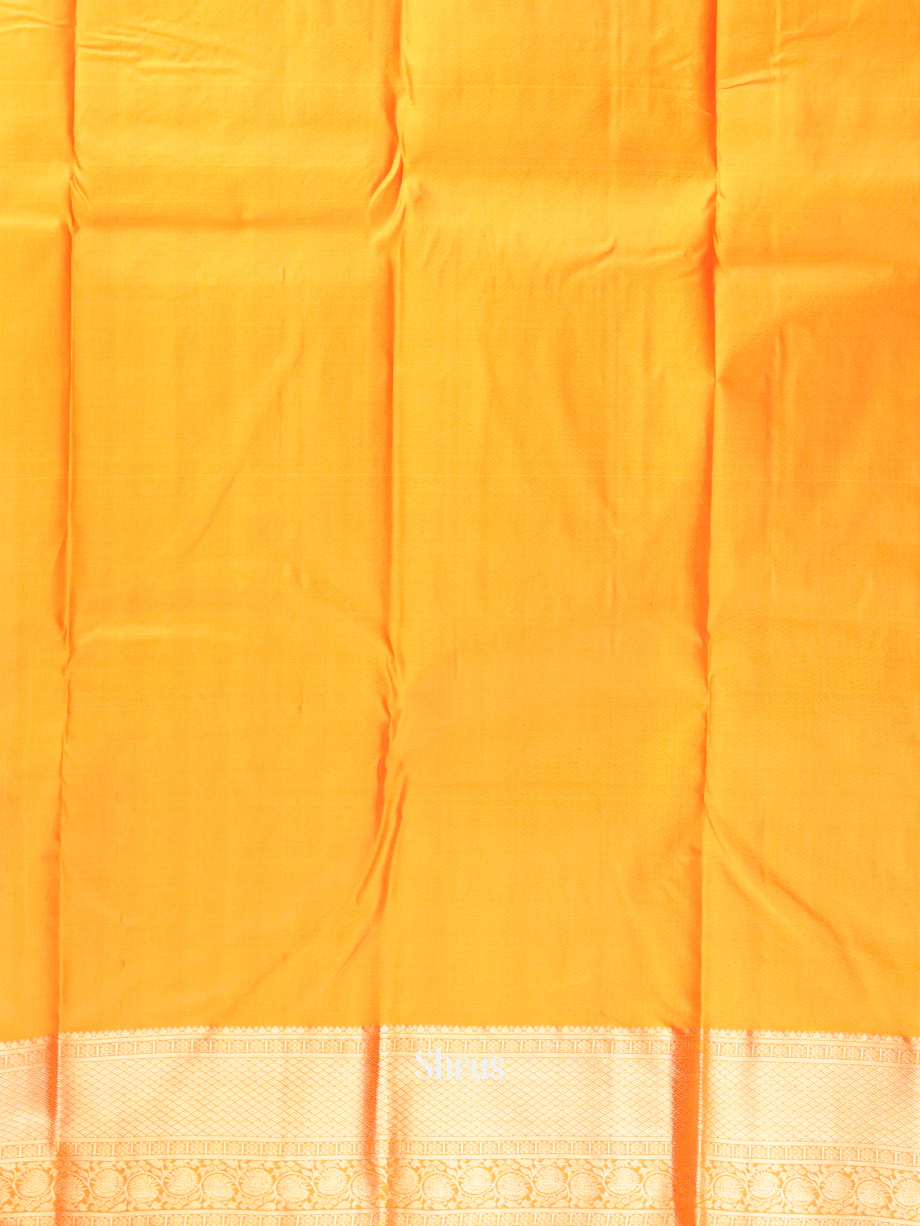 Mustard(Single Tone)- Kanchipuram silk Saree - Shop on Shrus.com