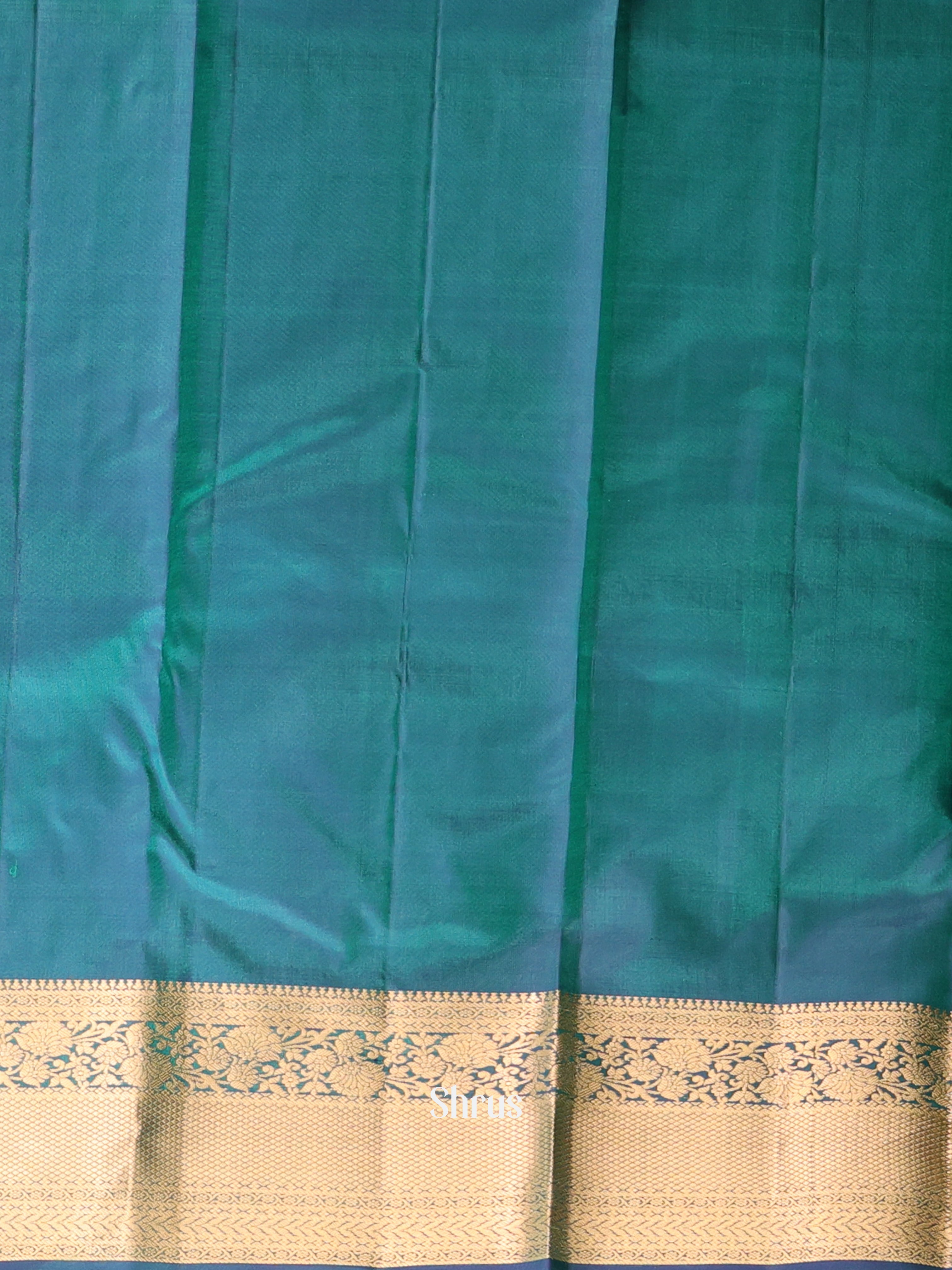 Peacock Green(Single Tone) - Kanchipuram silk Saree - Shop on Shrus.com