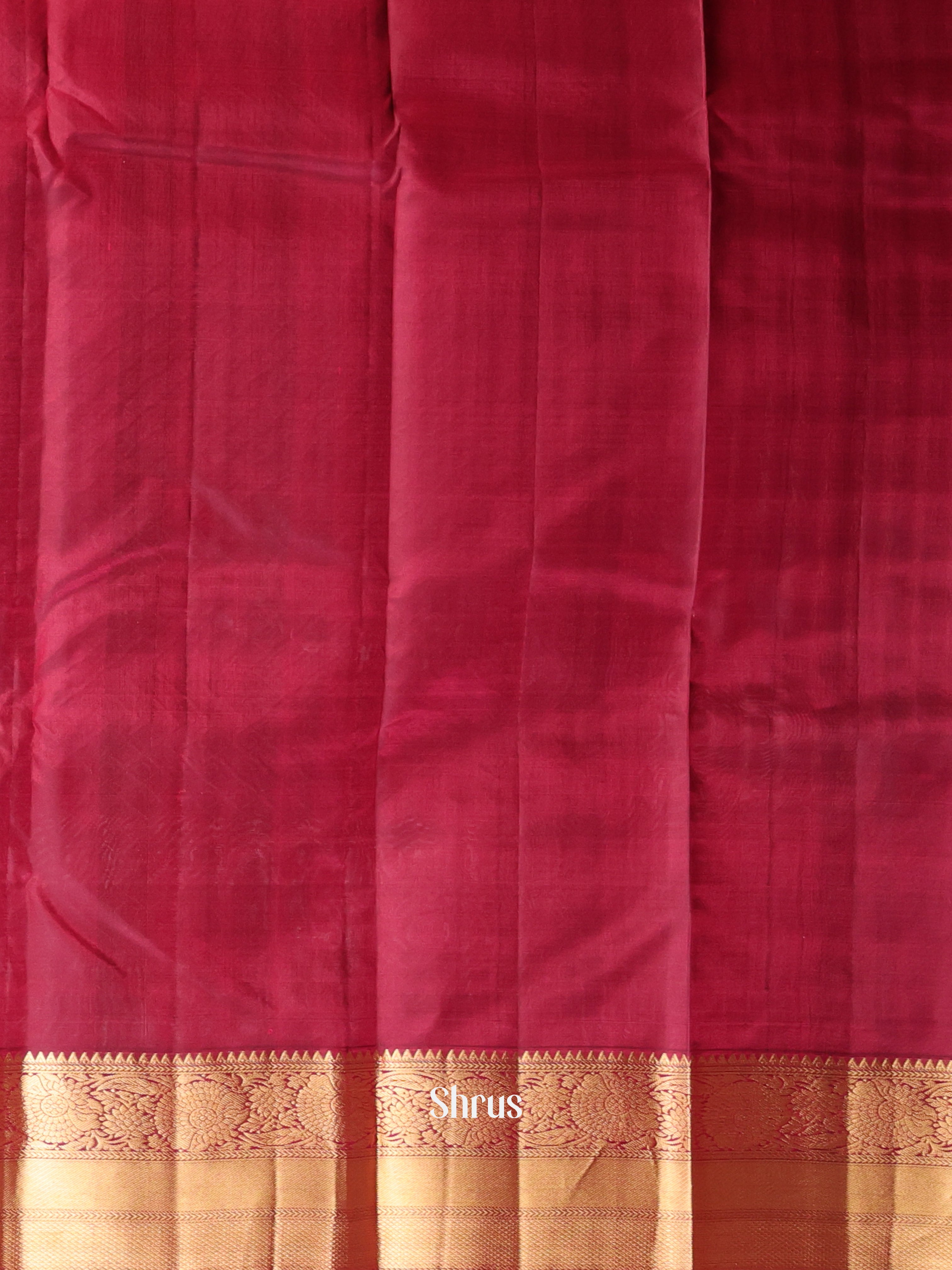 Maroon(Single Tone)- Kanchipuram silk Saree - Shop on Shrus.com